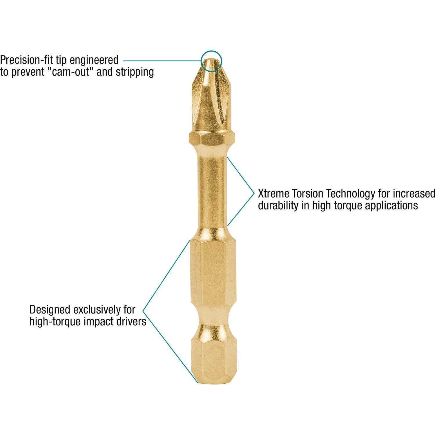 Makita B-60523 Impact GOLD #2 Phillips 2 Power Bit - Cheap Fitting