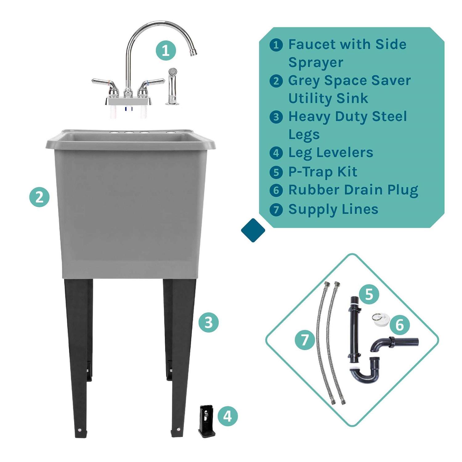 Space Saver Utility Sink by JS Jackson Supplies Freestanding Tehila Space Saving Laundry Tub - Cheap Fitting