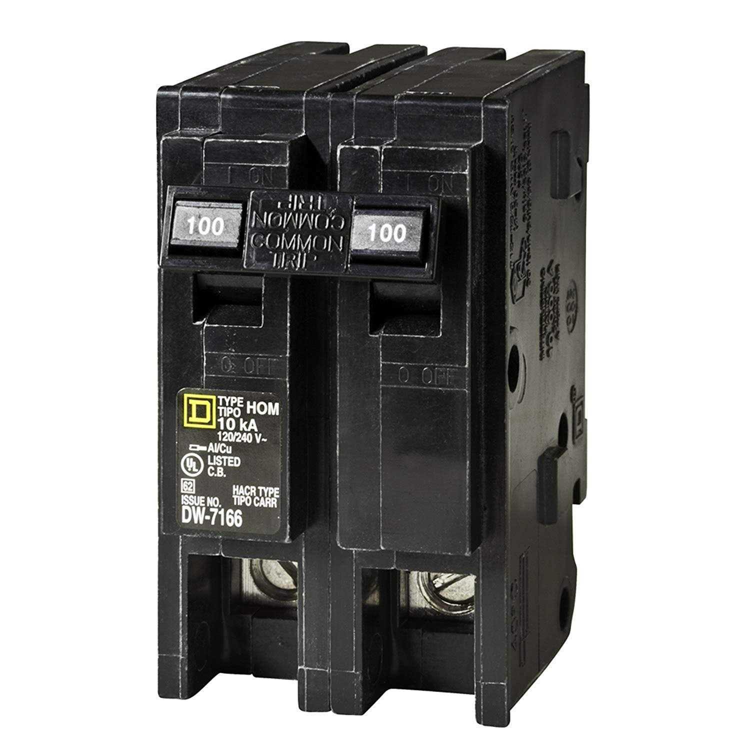 Square D Double Pole Homeline Circuit Breaker - Cheap Fitting
