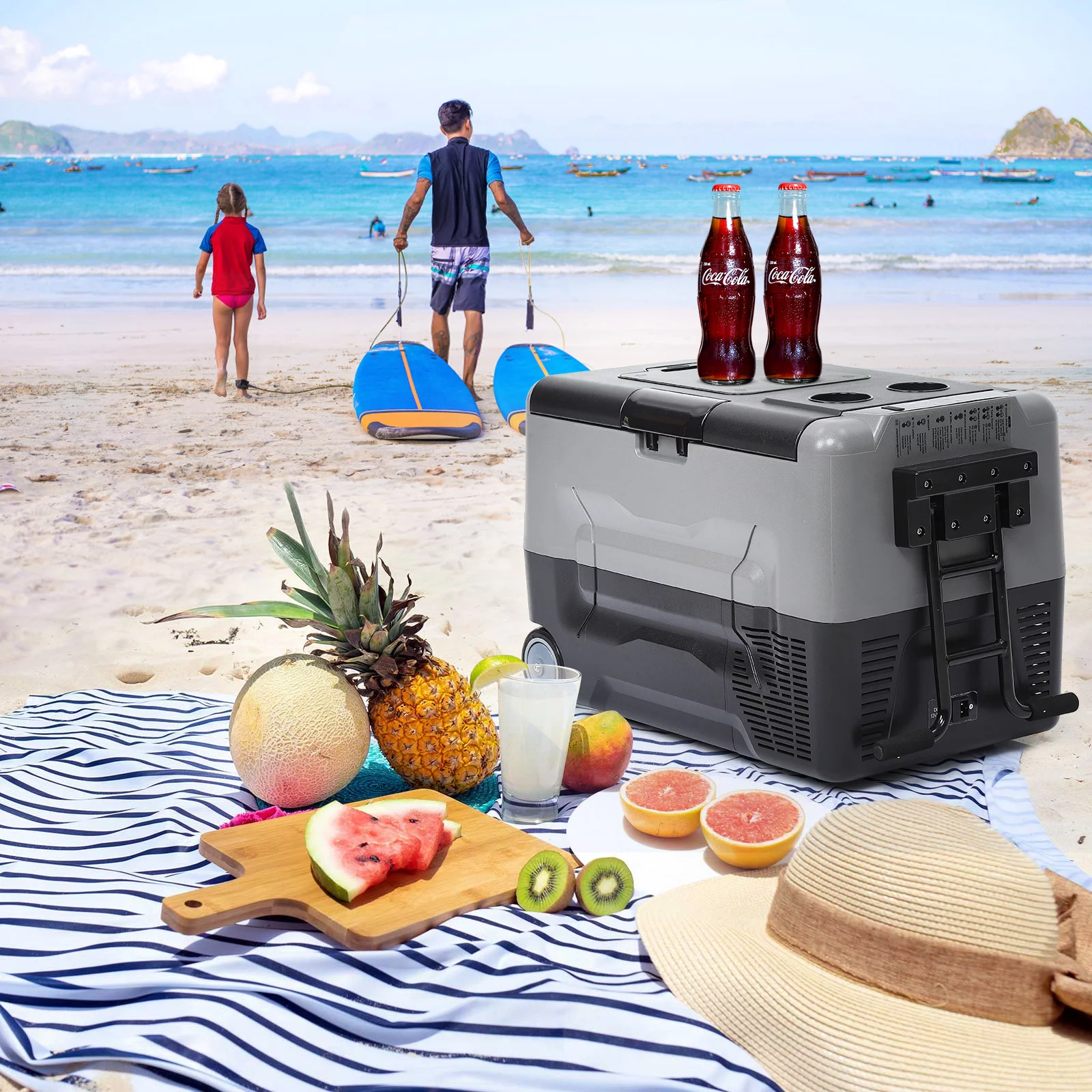 Car Refrigerator 37QT Portable Freezer with 12/24V DC & 110-240V AC, RV Car Fridge Dual Zone APP Control, -4℉-68℉ Fast Cooler, for Camping, Travel, Fishing, Outdoor Party - Cheap Fitting