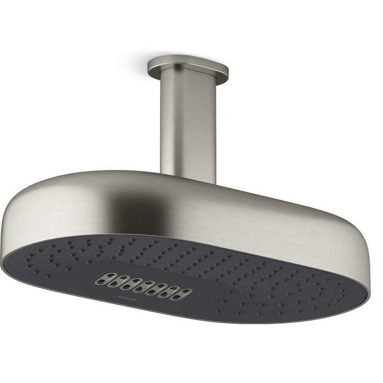 KOHLER K-26326 Statement 10 in. Ceiling-Mount Two-Function Rainhead Arm And Flange - Cheap Fitting