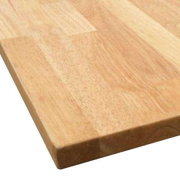 HARDWOOD REFLECTIONS 25 in. D Unfinished Hevea Solid Wood Butcher Block Countertop With Eased Edge - Cheap Fitting
