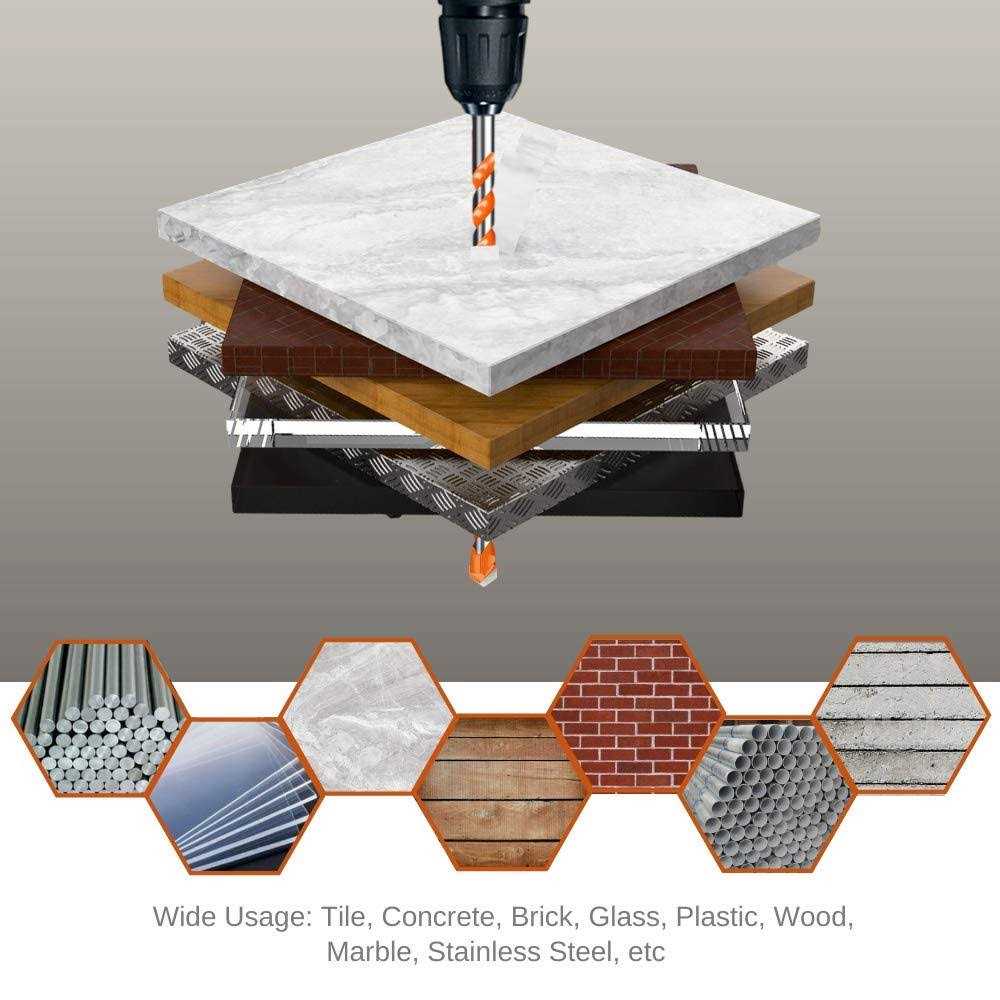 Hilbertbrook 10Pcs Ultimate Drill Bits, Multifunctional Drill Bits, Ultimate Punching Drill Bit for Concrete, Tile, Glass, Ceramic, Brick, Wood and - Cheap Fitting