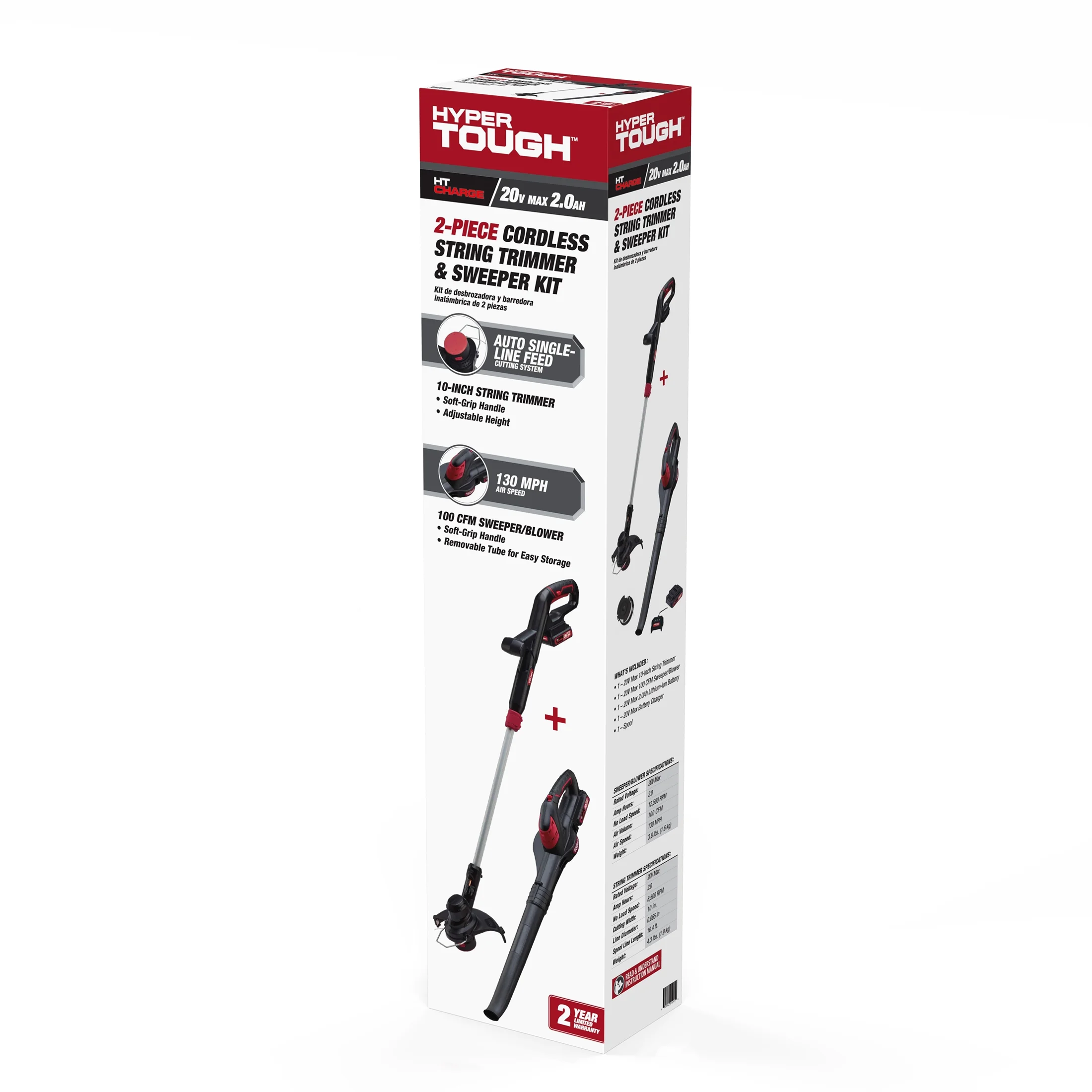 Hyper Tough 20V Max Cordless Combo Kit, 10-inch String Trimmer & 130 mph Sweeper - Cheap Fitting