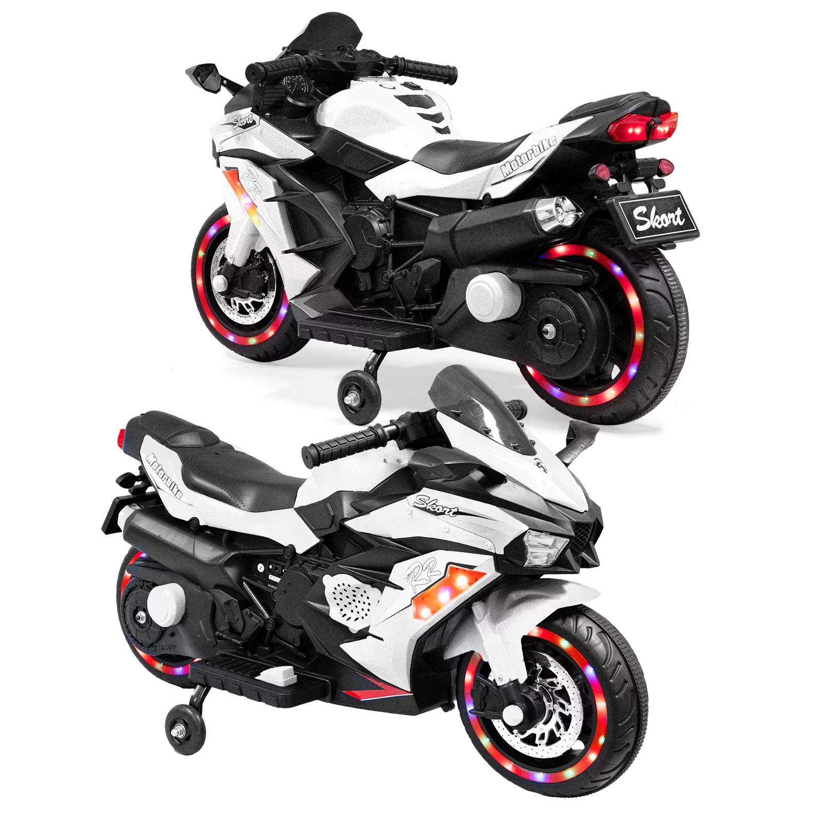 HNH 12V Ride on Motorcyle for Kids Battery Powered 2 Wheels Kids Motorcycle for Child with Training Wheels(Blue) - Cheap Fitting