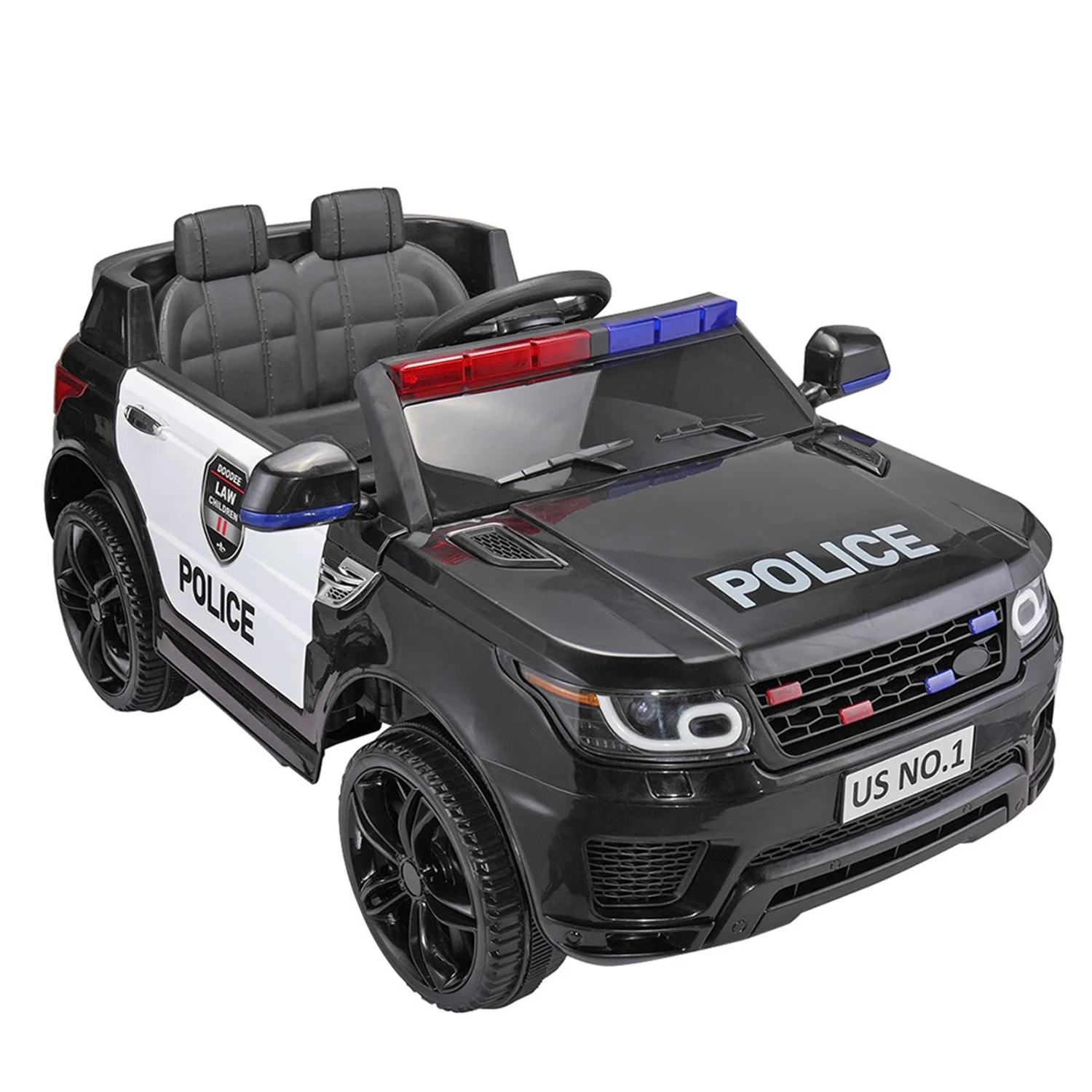 CIPACHO 12V Powered Ride On Police Car for Kid with Parental Remote Control, Electric Truck with Siren, Flashing Lights, Music, Spring Suspension, Black - Cheap Fitting