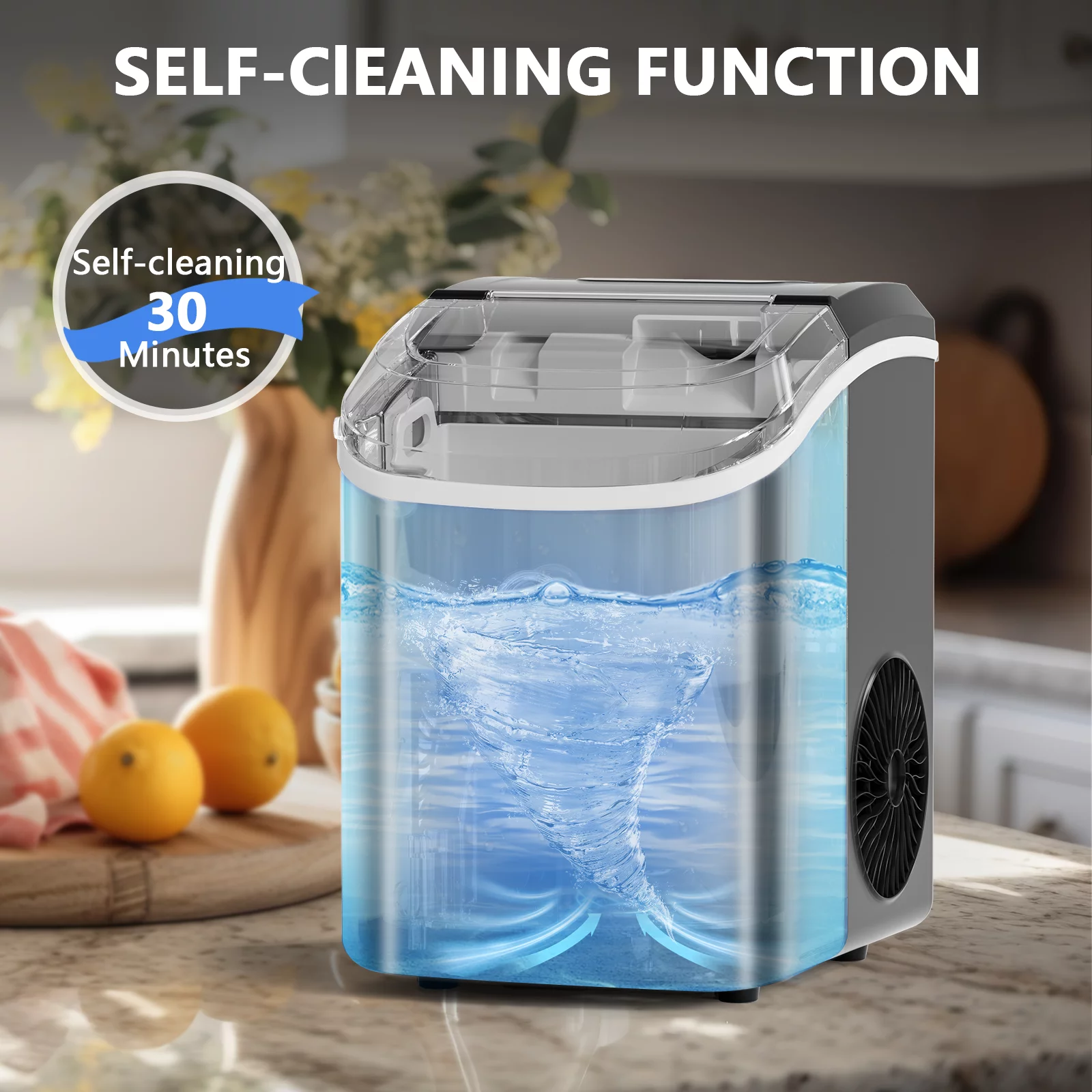 COWSAR 33lbs Countertop Nugget Ice Maker, Potable with Scoop, Soft Nugget Ice Ready in 10mins, Red - Cheap Fitting