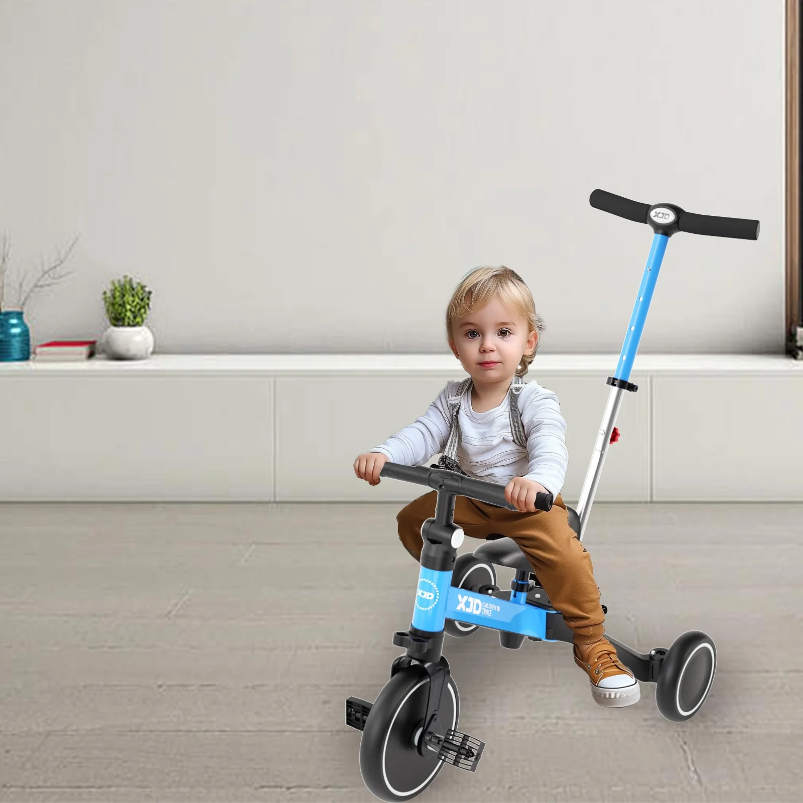 XJD 7 in 1 Toddler Tricycle with Push Handle,Toddler Bike for 1-3 Years Old Boy Girl, Toddler Push Tricycle, Baby Bike Balance Bike with Adjustable Seat Height and Removable Pedal - Cheap Fitting