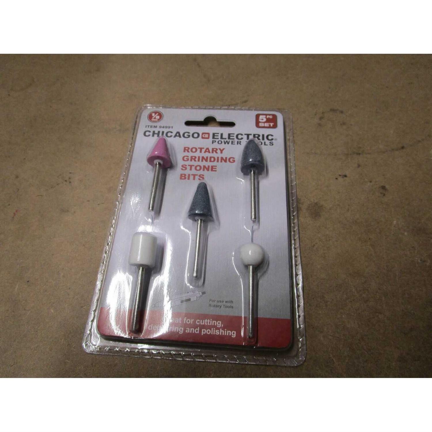 Chicago Pneumatic Stone Rotary Grinding Bits with 1/8 inch Shank 5 Piece - Cheap Fitting