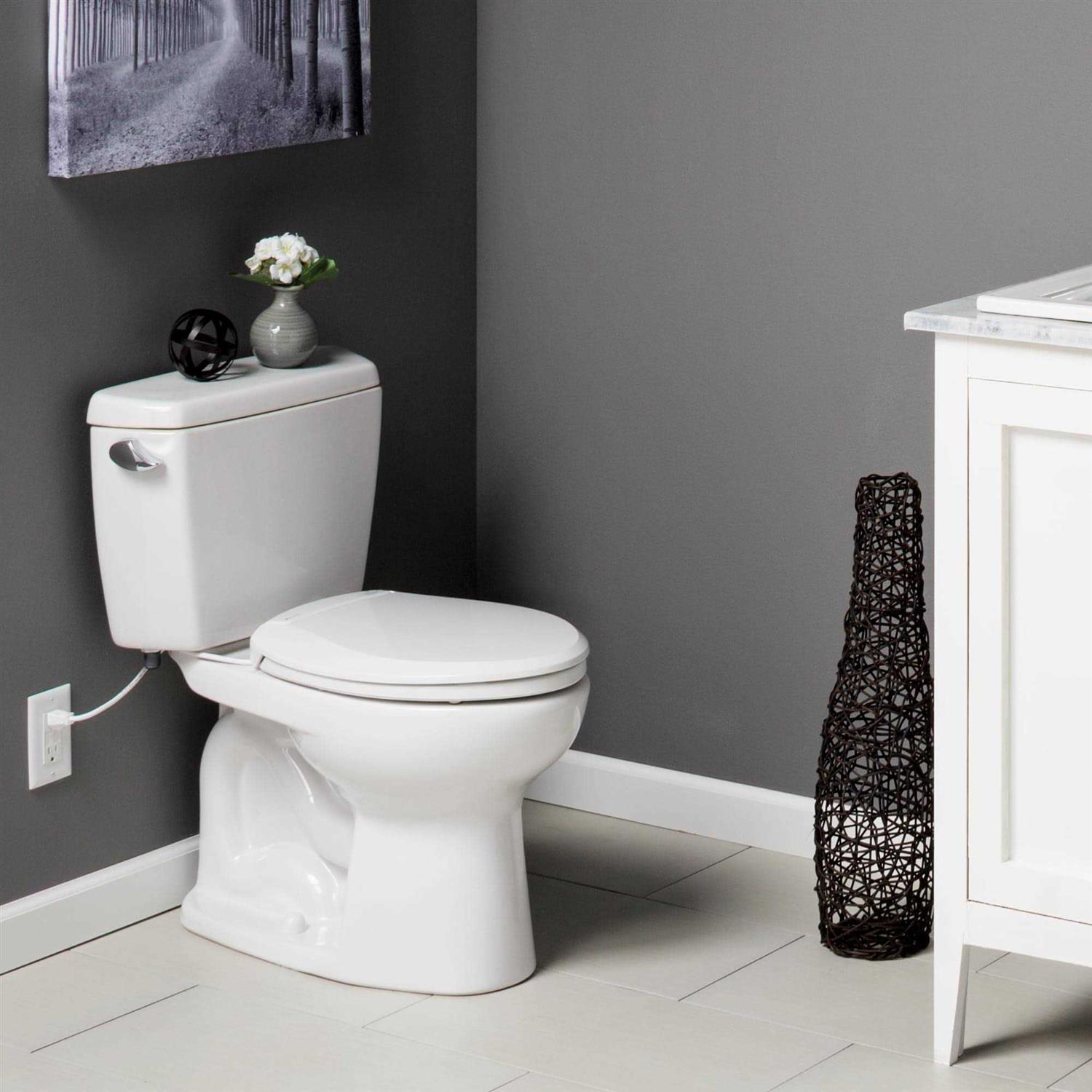 Bemis Radiance Heated Round Closed Front Toilet Seat in White - Cheap Fitting