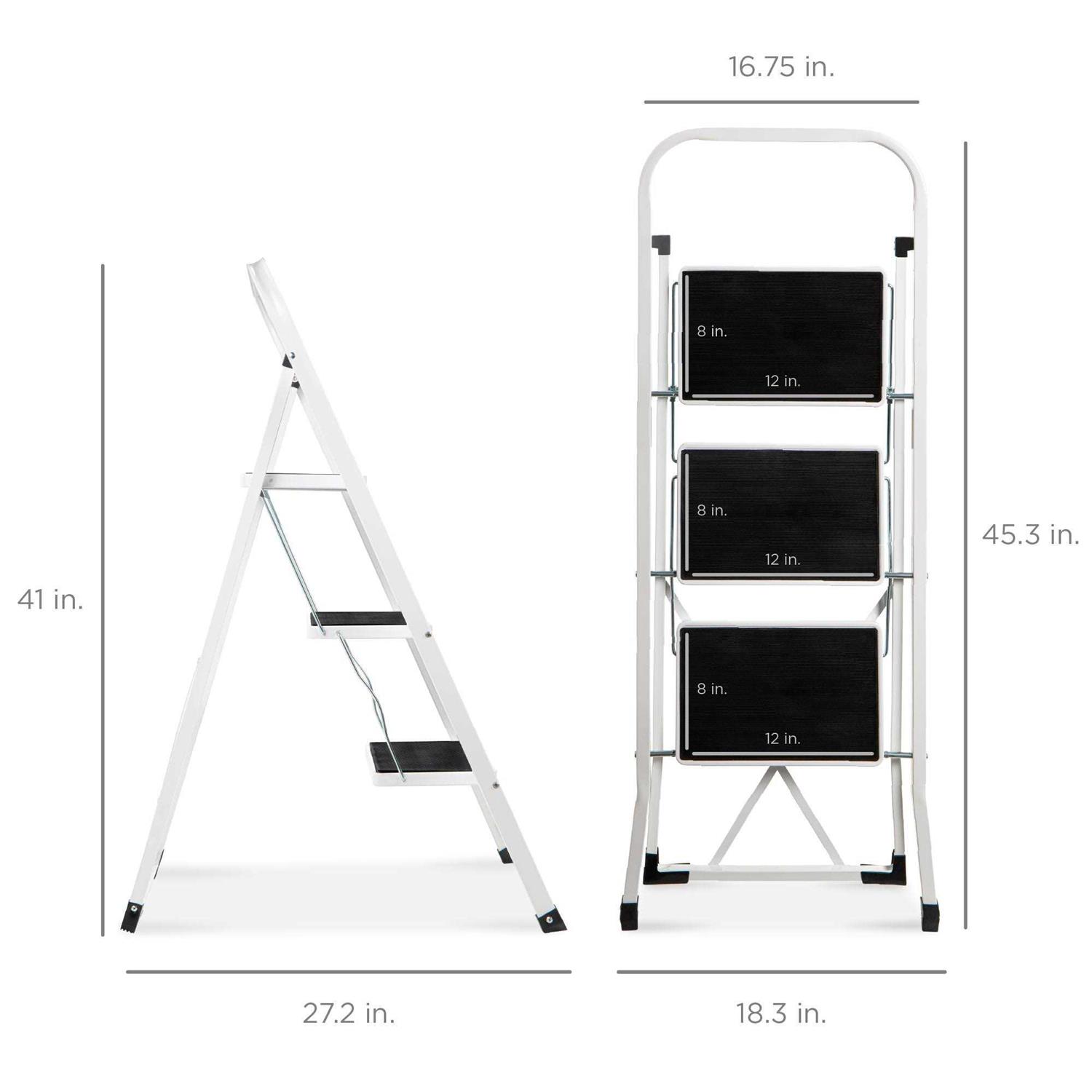 Best Choice Products 4-Step Portable Folding Steel Ladder w/ Hand Rail - Cheap Fitting