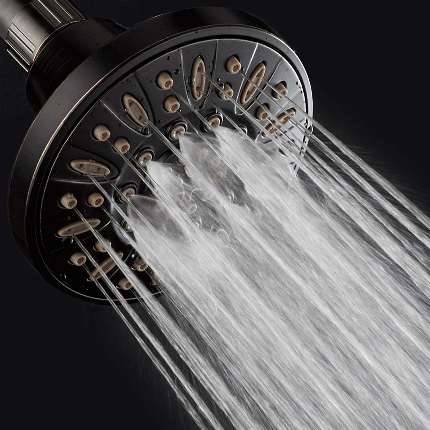Aquadance High-Pressure Luxury 6-Setting Slim line Shower Head with Pause Mode - Cheap Fitting