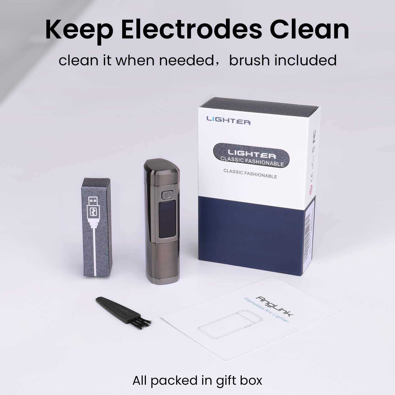 AngLink Triple Arc Lighter Plasma Lighter Windproof Lighter Rechargeable Electric Lighter Rechargeable Usb Survival Lighter With Led Battery Indicator - Cheap Fitting