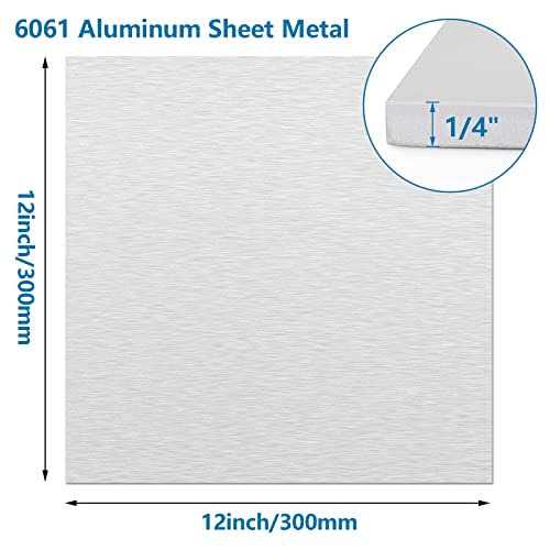 AODESTINY 1/4Inch Thick Aluminum Sheet Plate 6” X 12” Heavy Duty Aluminum Sheets Plates with Protective Film - Cheap Fitting
