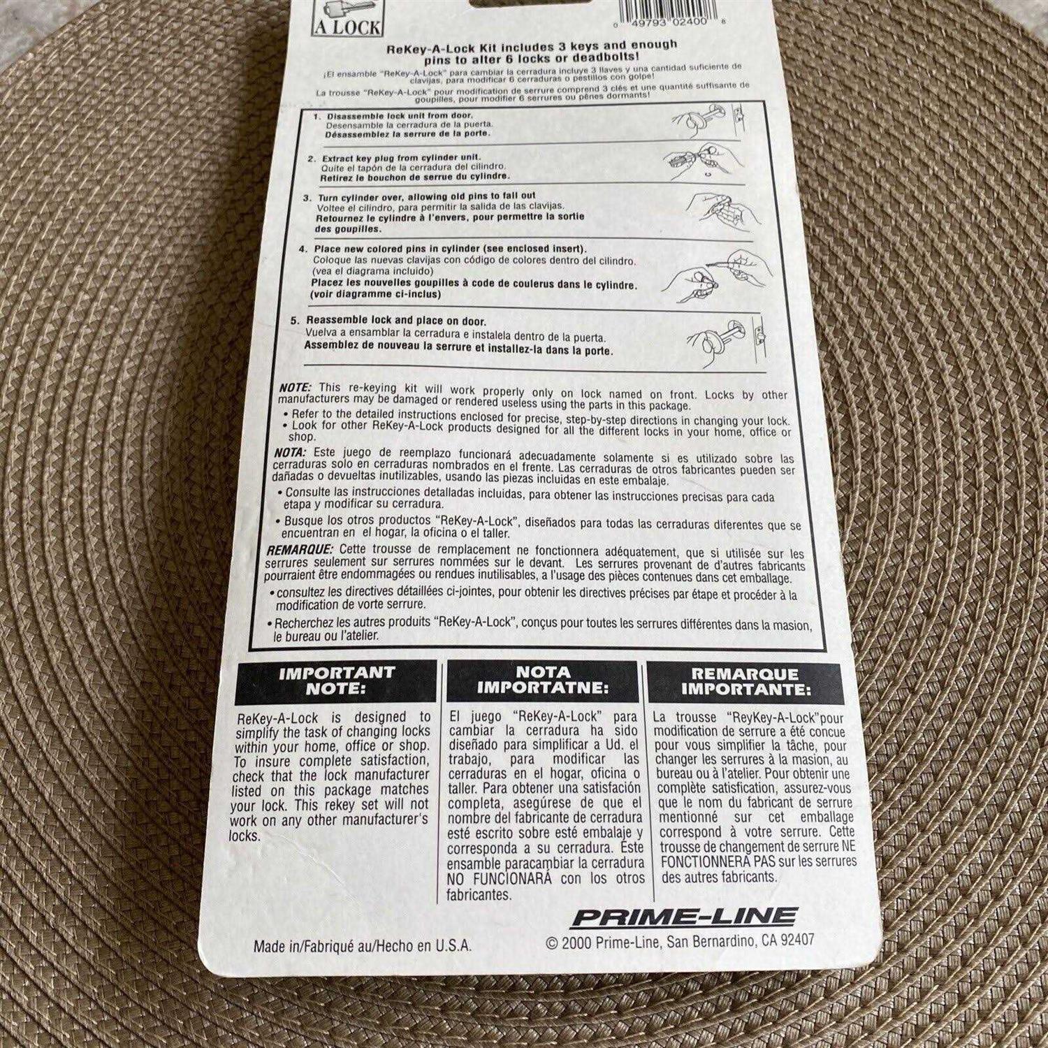 Prime-Line Re-Keying Kit - Cheap Fitting