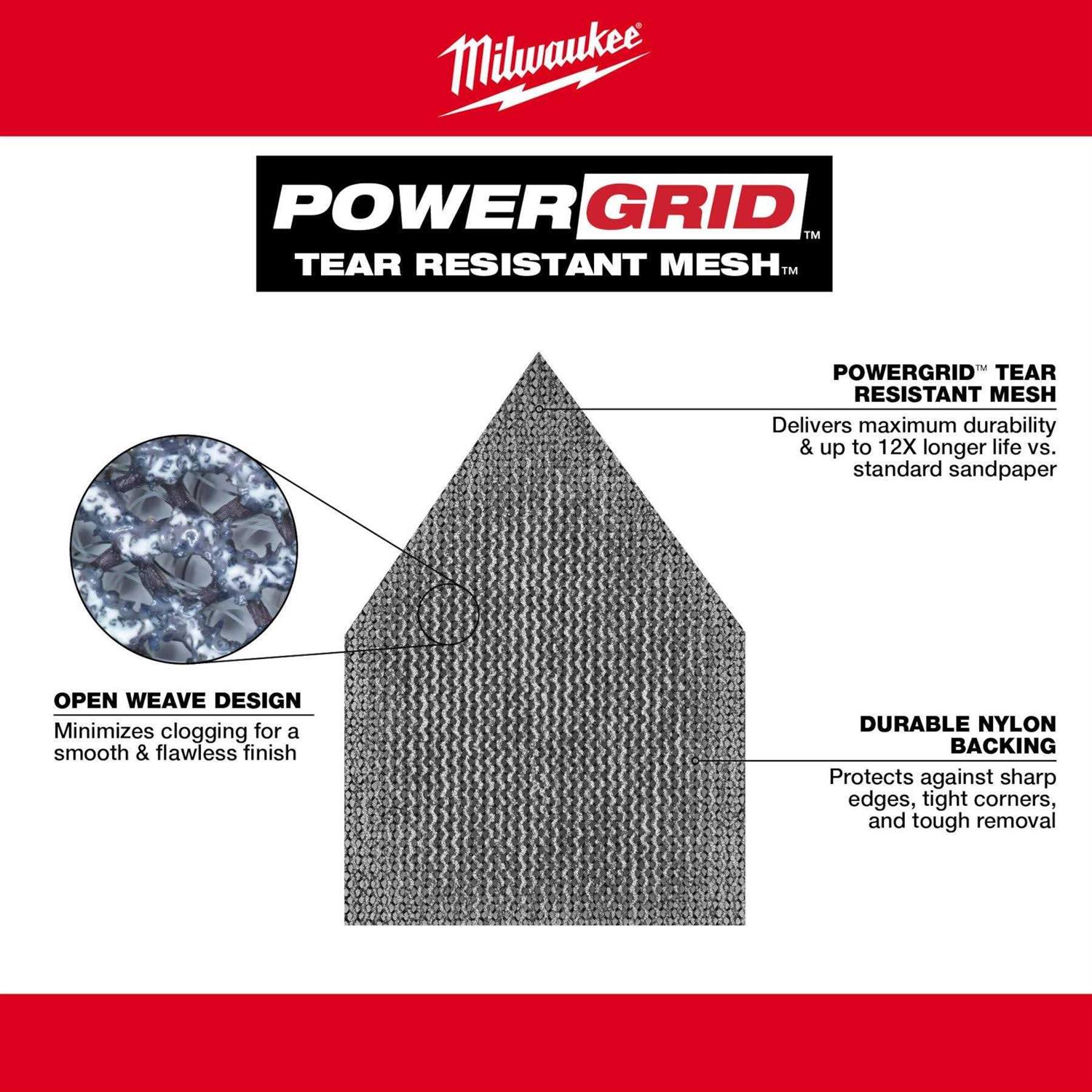 Milwaukee 48-80-5406 Assorted 80 120 & 180 Grit Mesh Sanding Sheets for M12 FUEL Orbital Detail Sander - Cheap Fitting