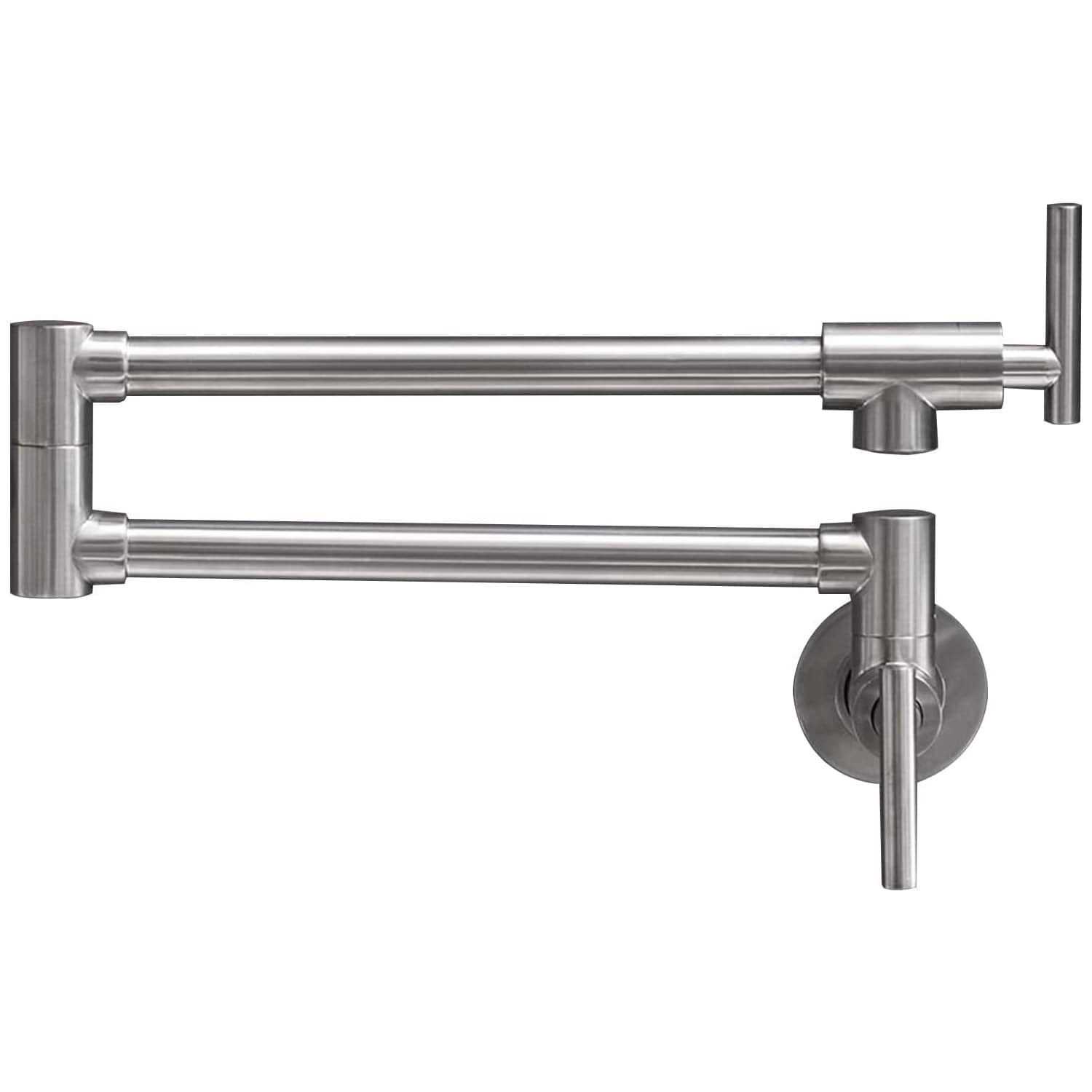BWE Brushed Nickel Wall Mounted Pot Filler Kitchen Faucet with Double Joint Swing Arm A-99357-N - Cheap Fitting