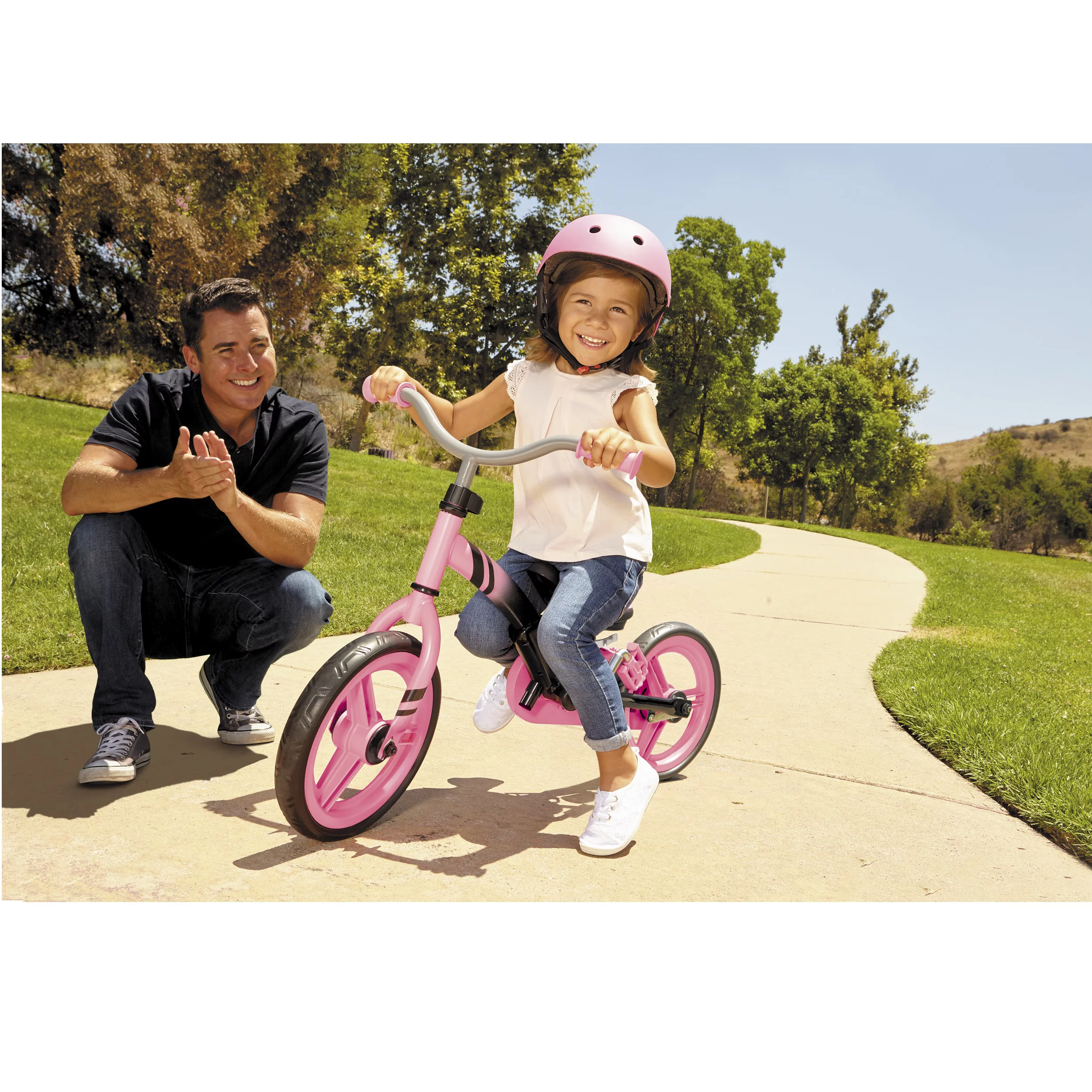 My First Balance-to-Pedal Pink Training Bike Kids, Ages 2-5 Years, 12-Inch - Cheap Fitting