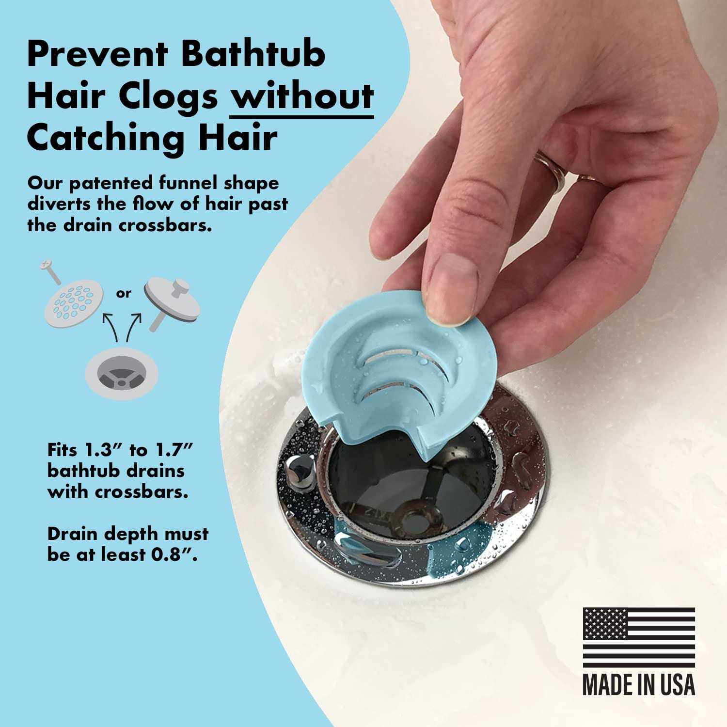 DrainFunnel Bathtub Drain Funnel for Hair Clog Prevention - Cheap Fitting