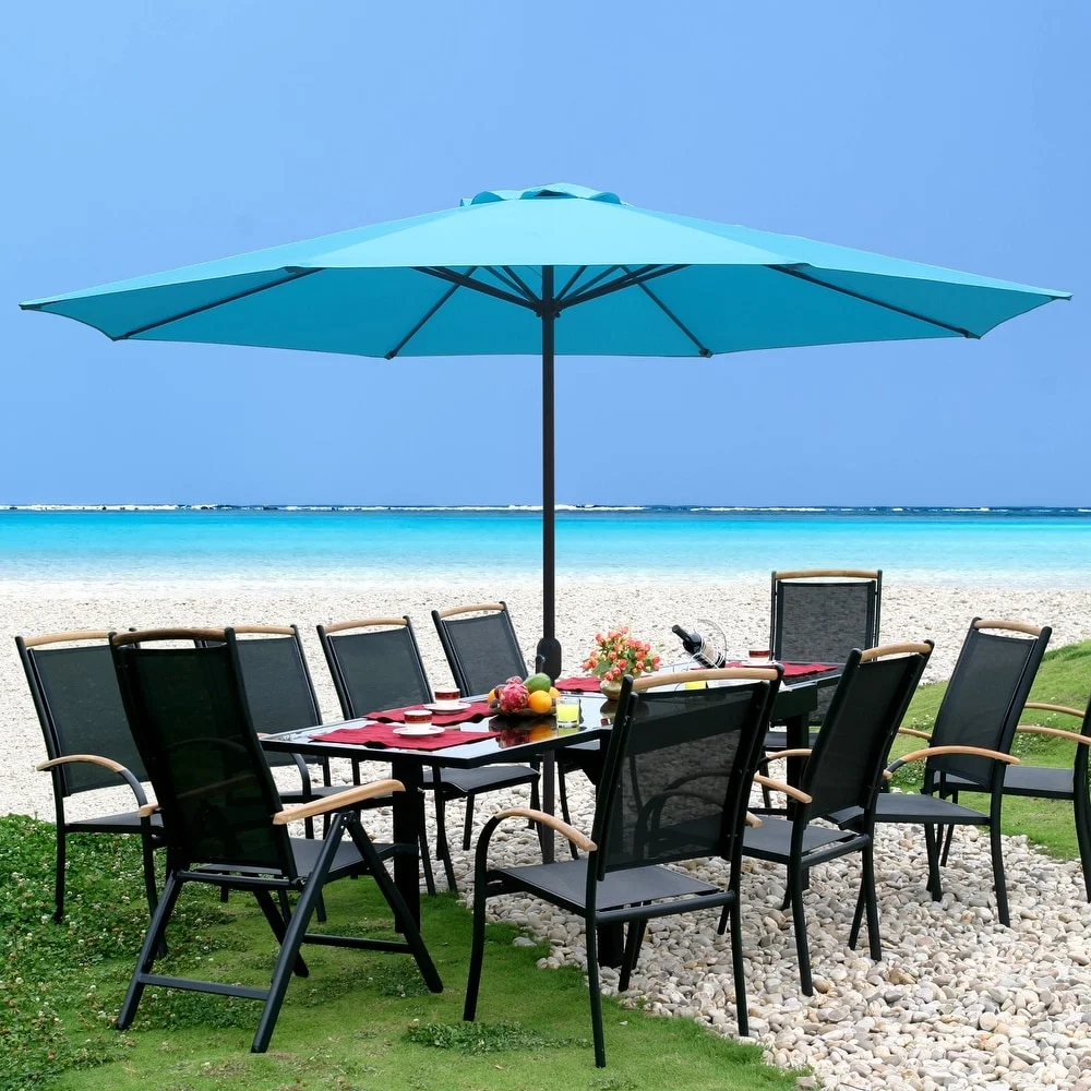Abble Outdoor 11ft Patio Umbrella with Crank - Red - Cheap Fitting