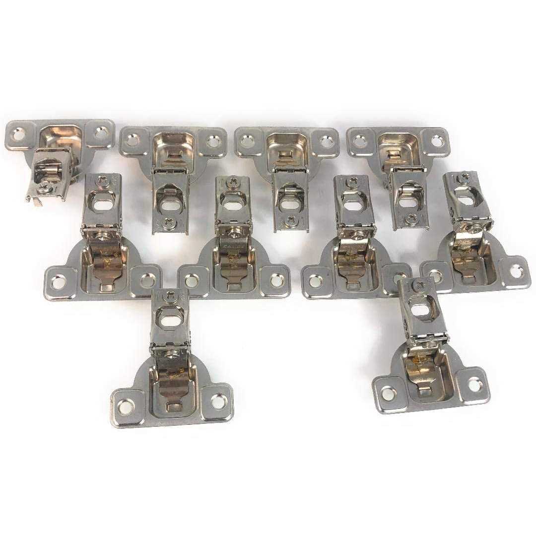 Salice E-Centra Nickel-Plated Metal 106-degree 9/16-inch Overlay Screw-on Face Frame Hinge with 2 Cams - Cheap Fitting