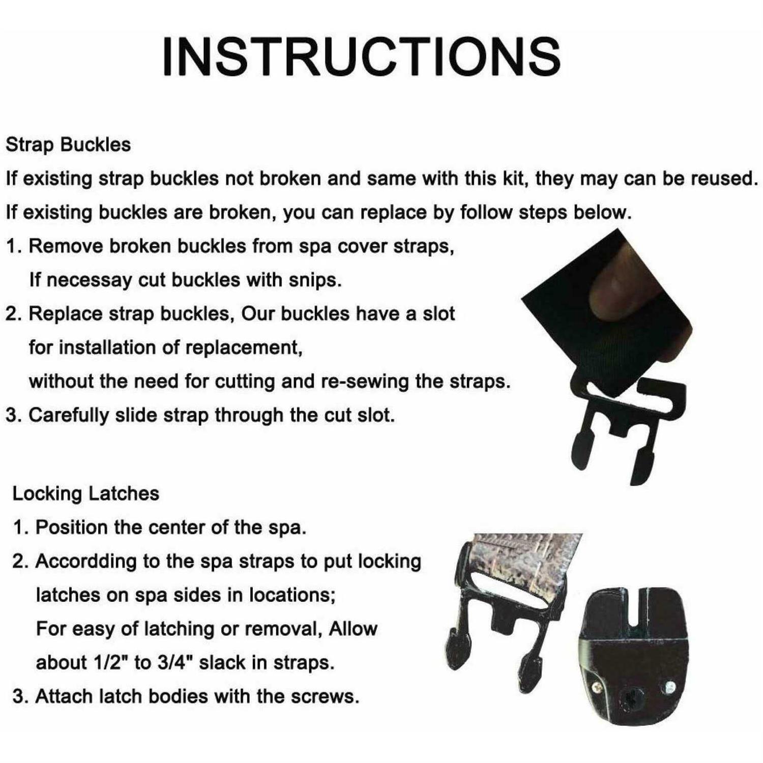 Huouo 4 Set Spa Hot Tub Cover Broken Latch Repair Kit have Slot - Cheap Fitting