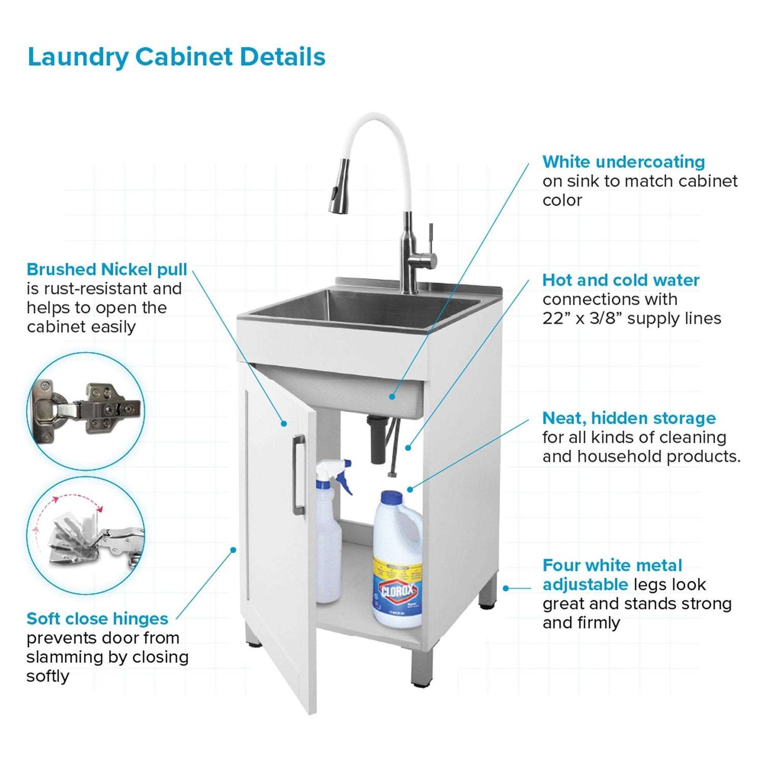 Transolid Tc-2020-wcw 20-in. All-in-One Laundry/Utility Sink Kit - Cheap Fitting