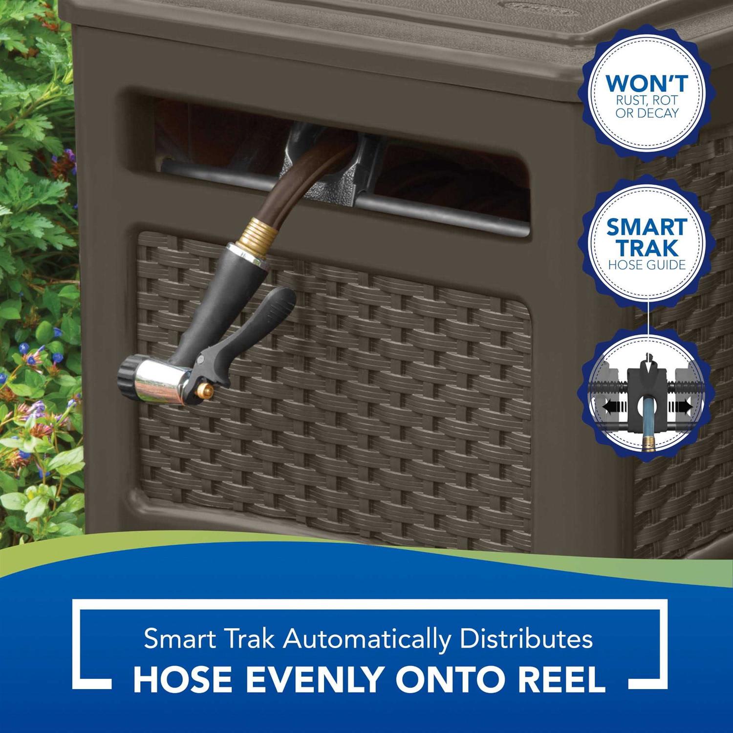 Suncast Hideaway Hose Reel Smart Trak 225 ft. Brown Free Standing - Cheap Fitting