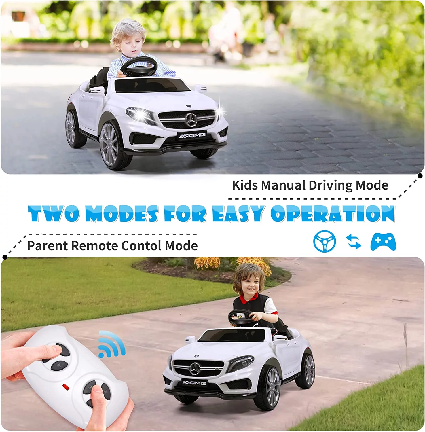 TOBBI 6V Licensed Mercedes Benz Kids Ride on Car W/ Remote Control Lights Music Age 3-6 Child, Red - Cheap Fitting