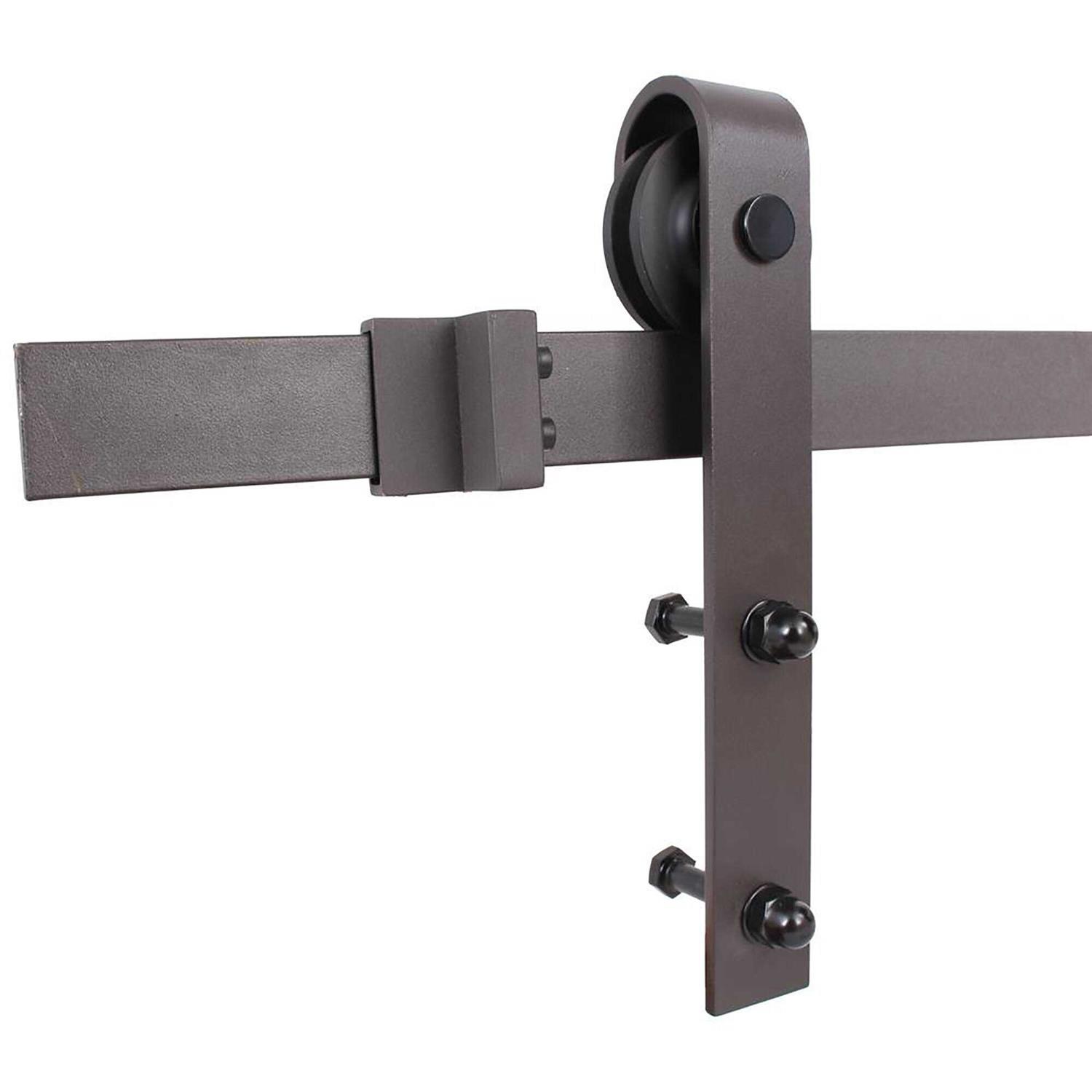 Calhome 79 in. Classic Bent Strap Barn Style Sliding Door Track and Hardware Set - Cheap Fitting