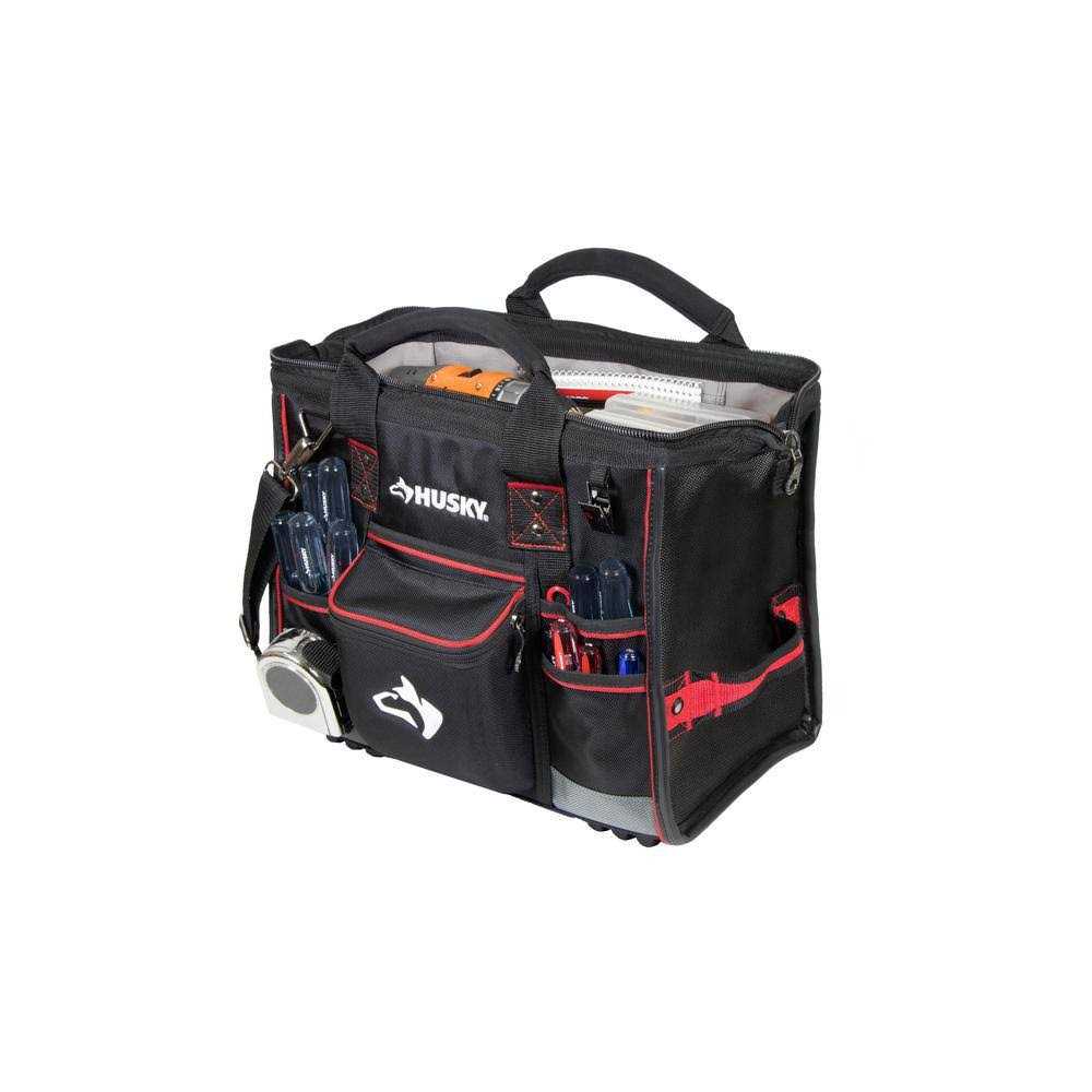 Husky 16 in. Large Mouth Tool Bag with Tool Wall - Cheap Fitting