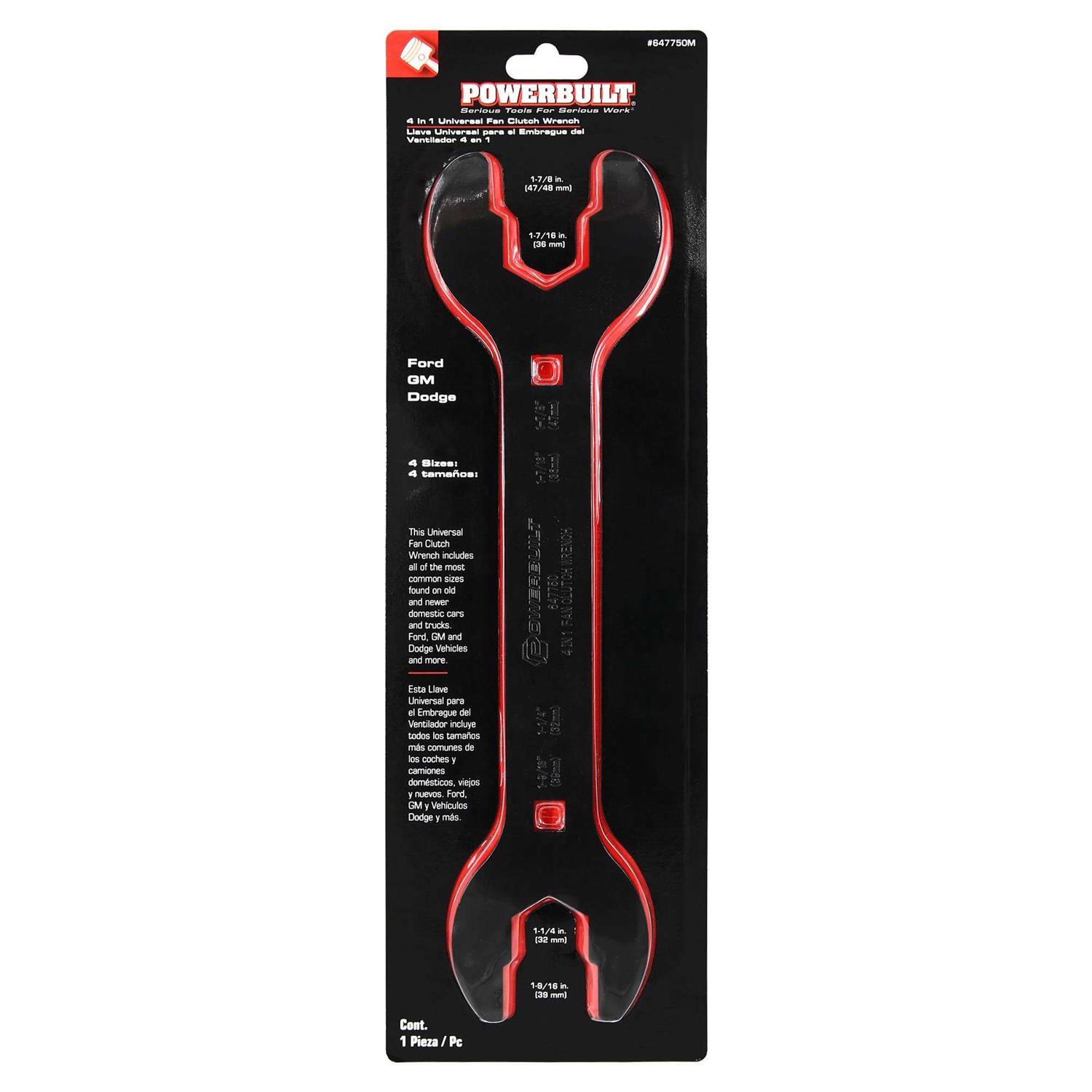 Powerbuilt Powerbuilt 4-in-1 Universal Fan Clutch Wrench 647750 - Cheap Fitting