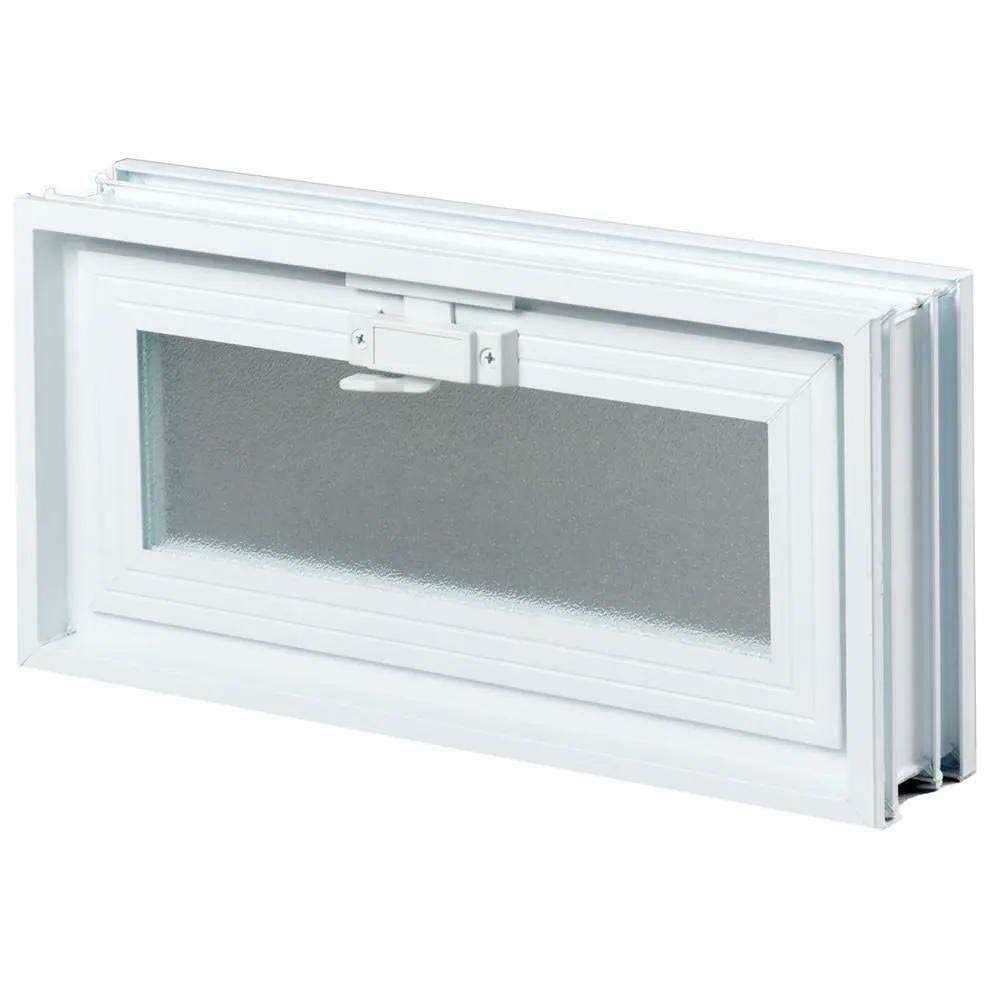 Clearly Secure 3 in. Thick Series 16 in. x 8 in. x 3 in. Hopper Vent for Glass Block Windows - Cheap Fitting