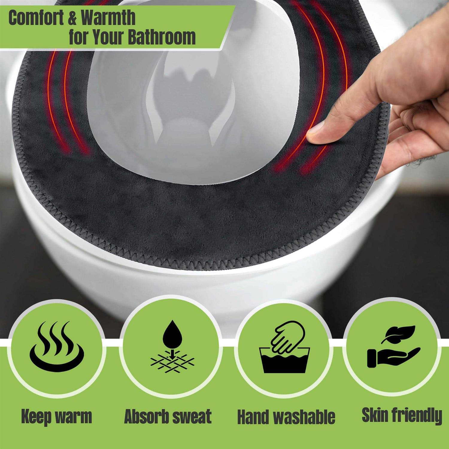 Hudson Comfort Heated Toilet Seat Cover – USB Powered Toilet Seat Warmer – Adjustable Temperature Levels Toilet Seat Cover with Soft Plush Fabric – - Cheap Fitting