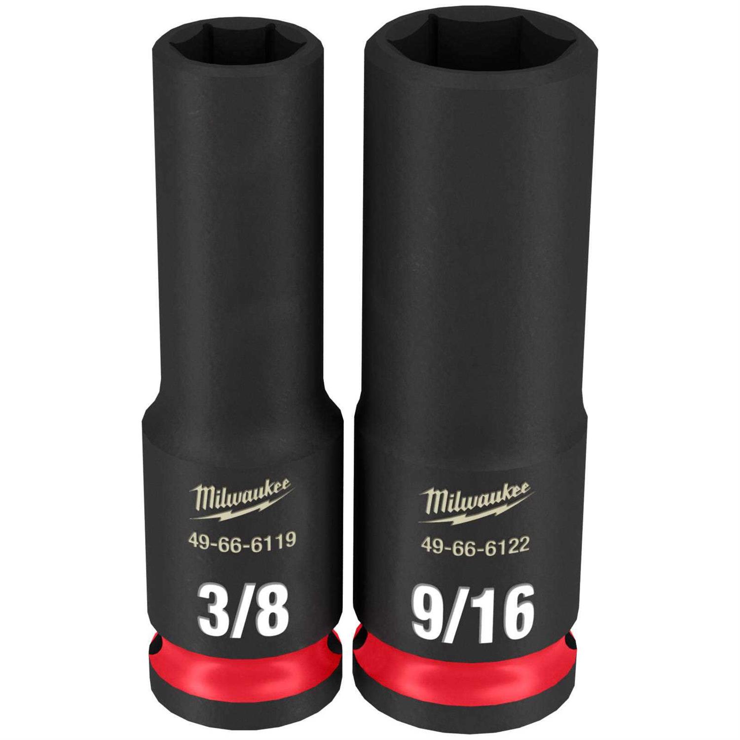 Milwaukee SHOCKWAVE Impact Duty 3/8 Drive SAE Deep 6 Point Socket Set 49-66-7006 - Cheap Fitting