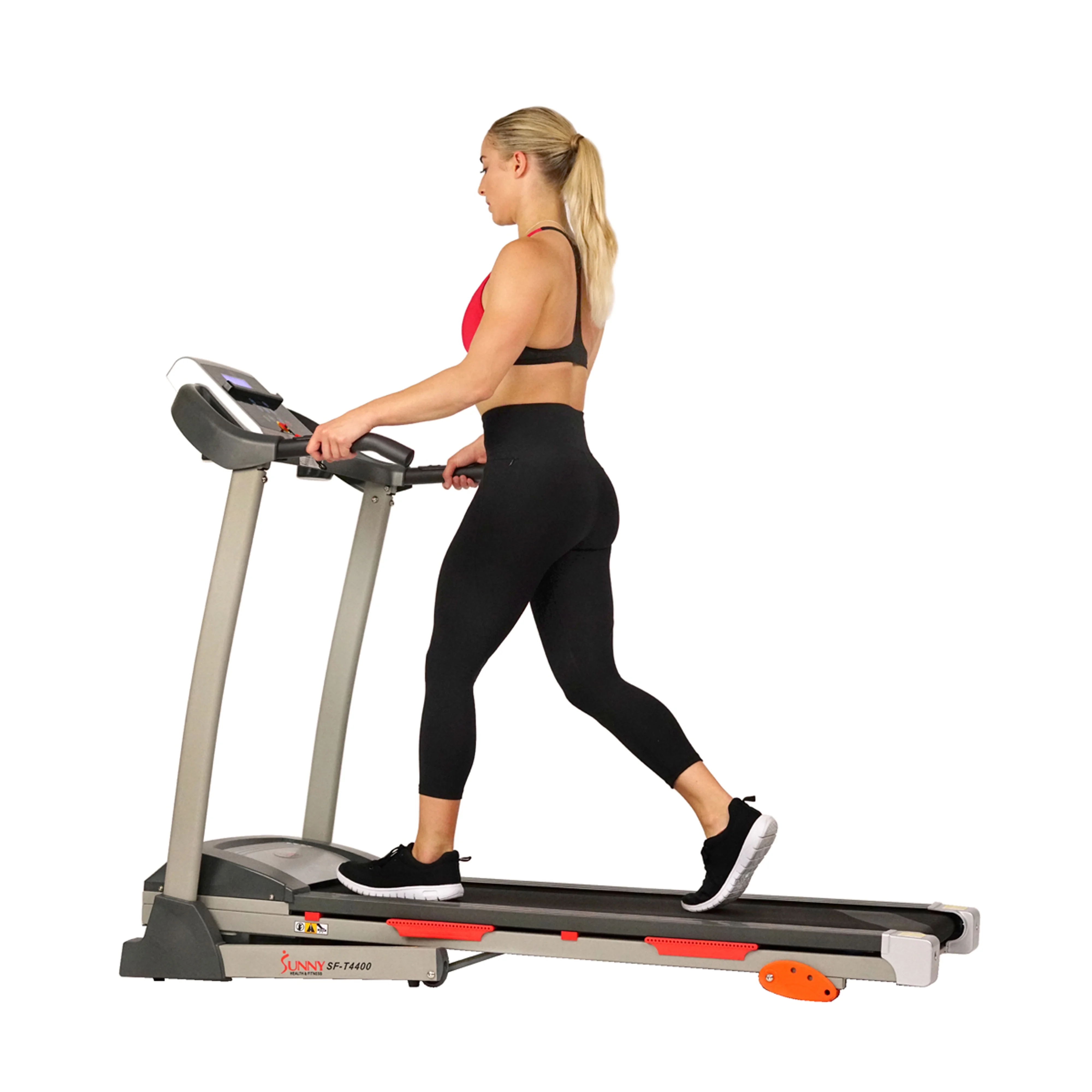 Sunny Health & Fitness Treadmill with Manual Incline, Pulse Sensors, Folding, LCD Monitor for Exercise SF-T4400 - Cheap Fitting