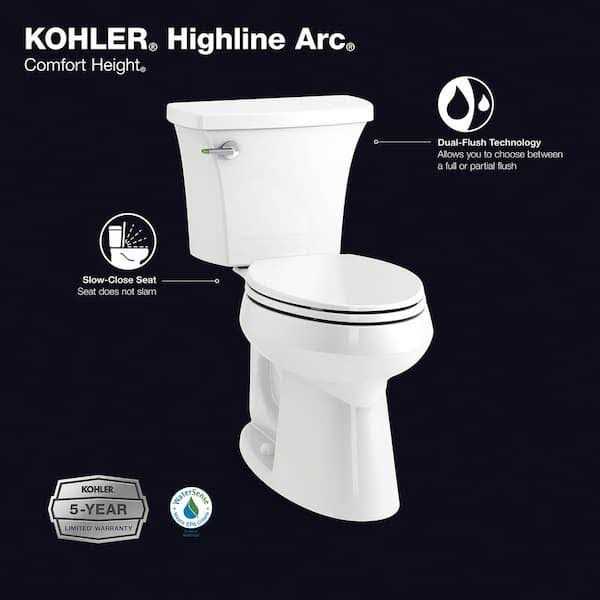 KOHLER Highline Arc 1.1/1.6 GPF Dual Flush Toilet Tank Only - Cheap Fitting