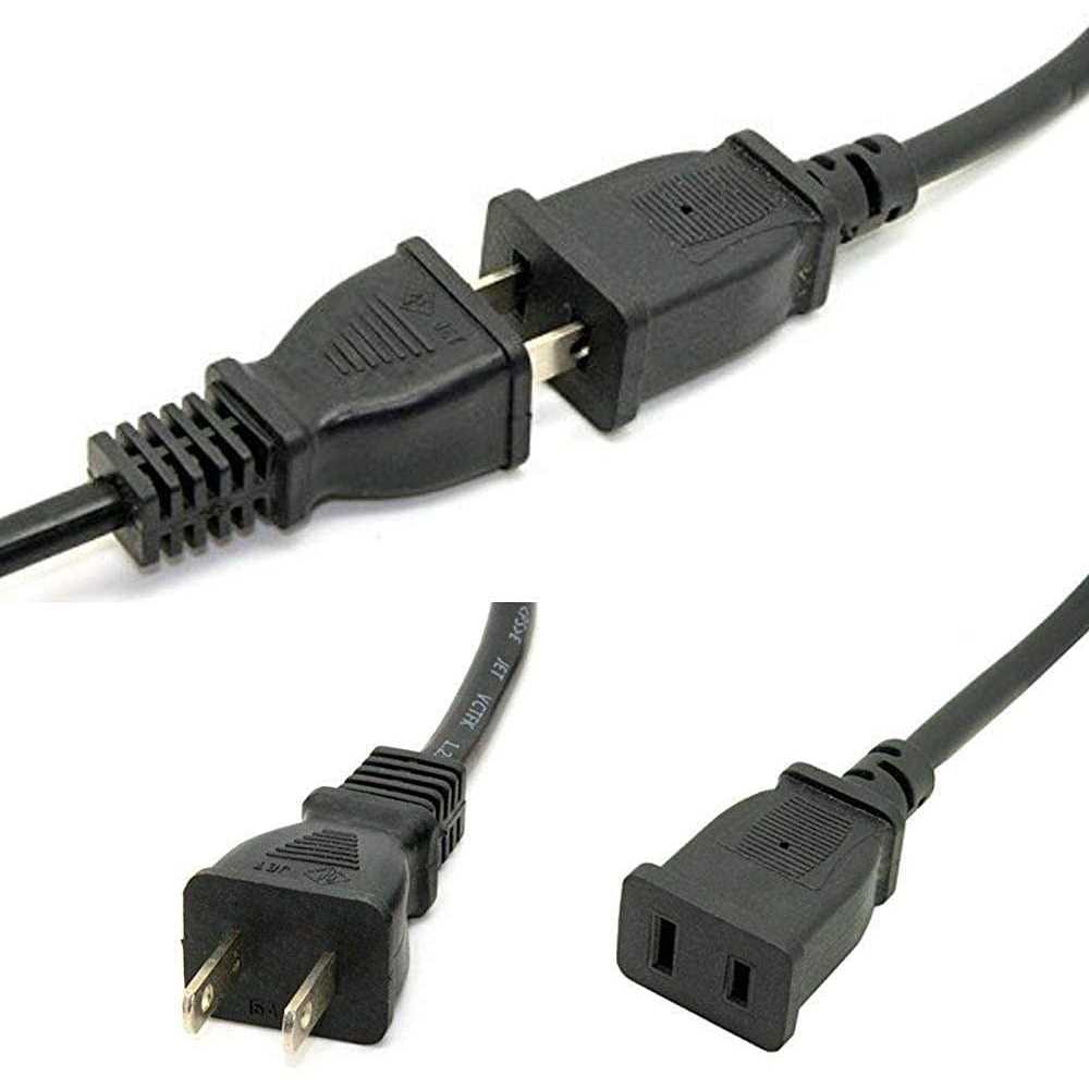 Toptekits USA Outlet Saver Power Extension Cord Cable 125v 10a 2-Prong 2 Outlets for Nema 5-15p to Nema 5-15R,Nice Short Little Extension - Cheap Fitting
