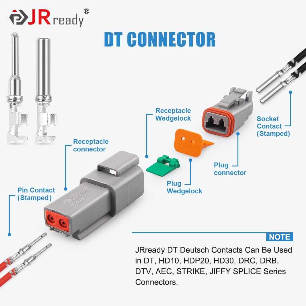 JRready ST6303 DT Deutsch Connector Kit 521PCS Deutsch Crimp Tool ACT-LY-16DT Deutsch DT Connector 2 3 4 6 8 12Pin Connector with Stamped Contacts - Cheap Fitting
