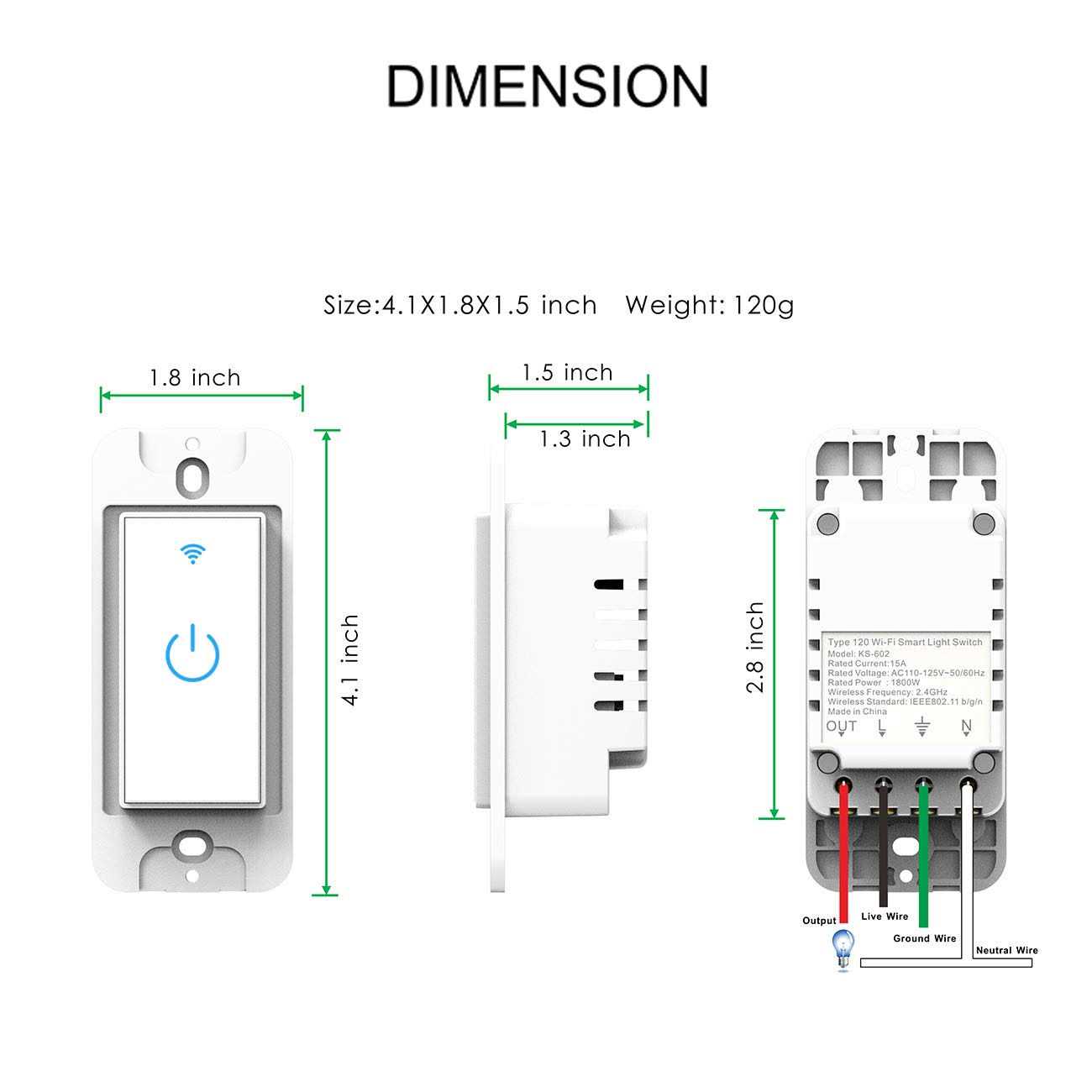 Lesim Smart Switch Wifi Light Switch 3 Gang Wireless Light Switch Compatible with Alexa and Google Home - Cheap Fitting