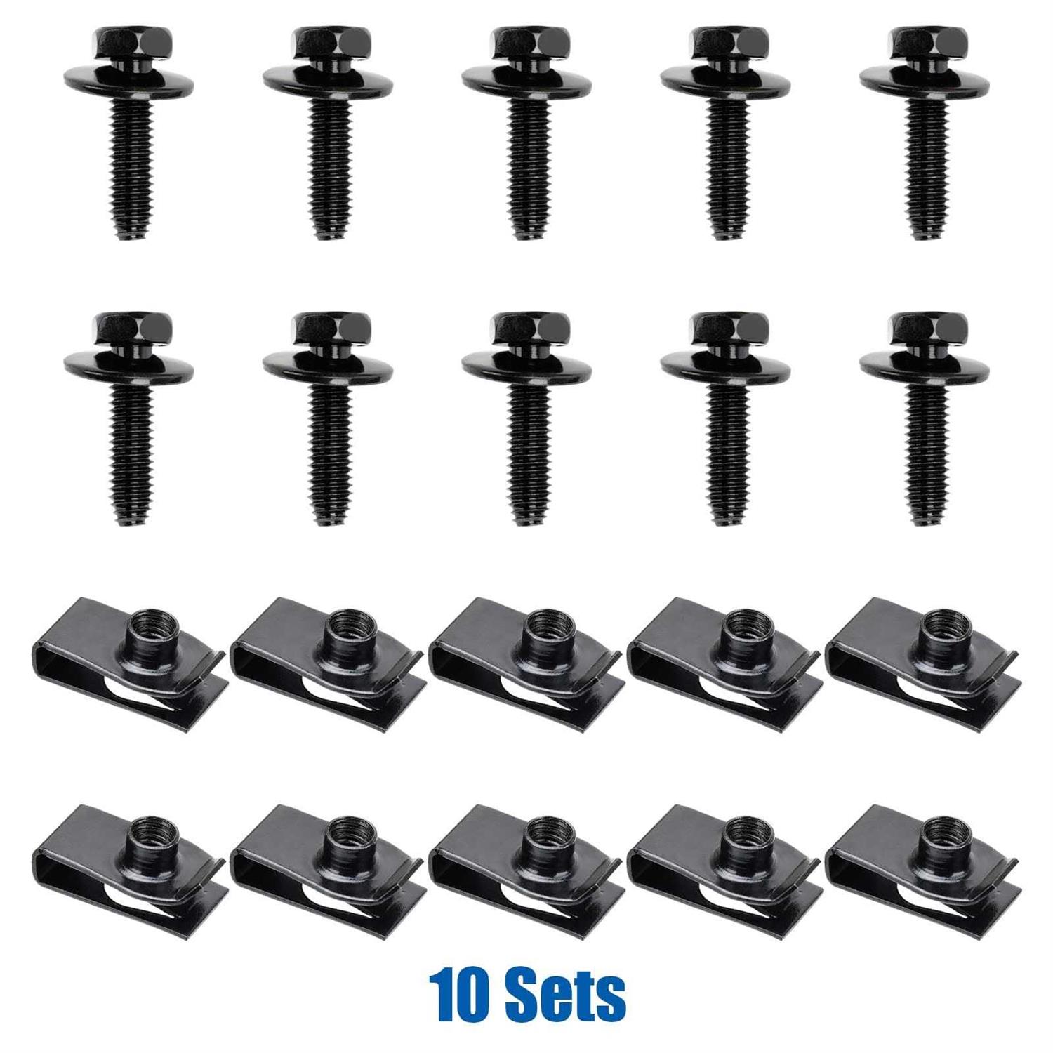 OAUTOO 10Sets M6-1.0 Bolts & U-Nuts - Cheap Fitting