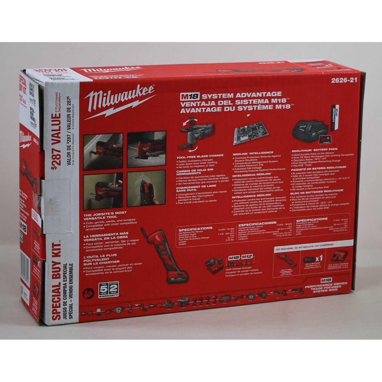 Milwaukee M18 18V Lithium-Ion Cordless Oscillating Multi-Tool Kit with one 1.5 Ah Battery & Charger - Cheap Fitting