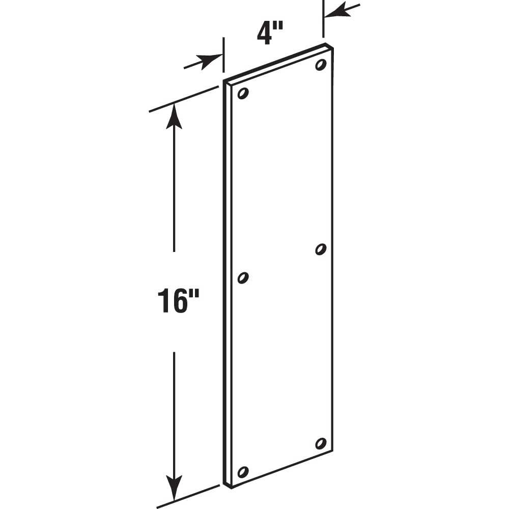 Prime-Line J 4686 Door Push Plate - Cheap Fitting