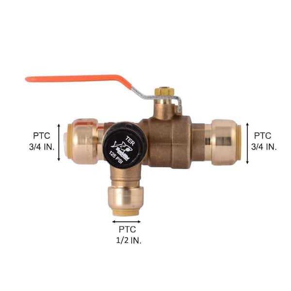 SharkBite Brass 3/4-in Push-to-connect Thermal Expansion Relief Valve - Cheap Fitting