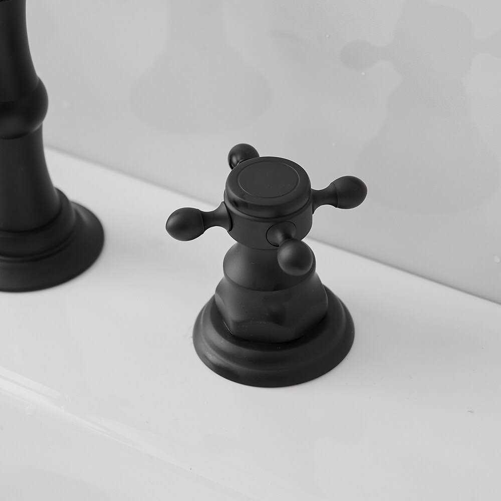 BWE 8 in. Widespread 2-Handle 3-Hole Bathroom Faucet with Drain Kit and cUPC Water Supply Lines A-916452-B - Cheap Fitting