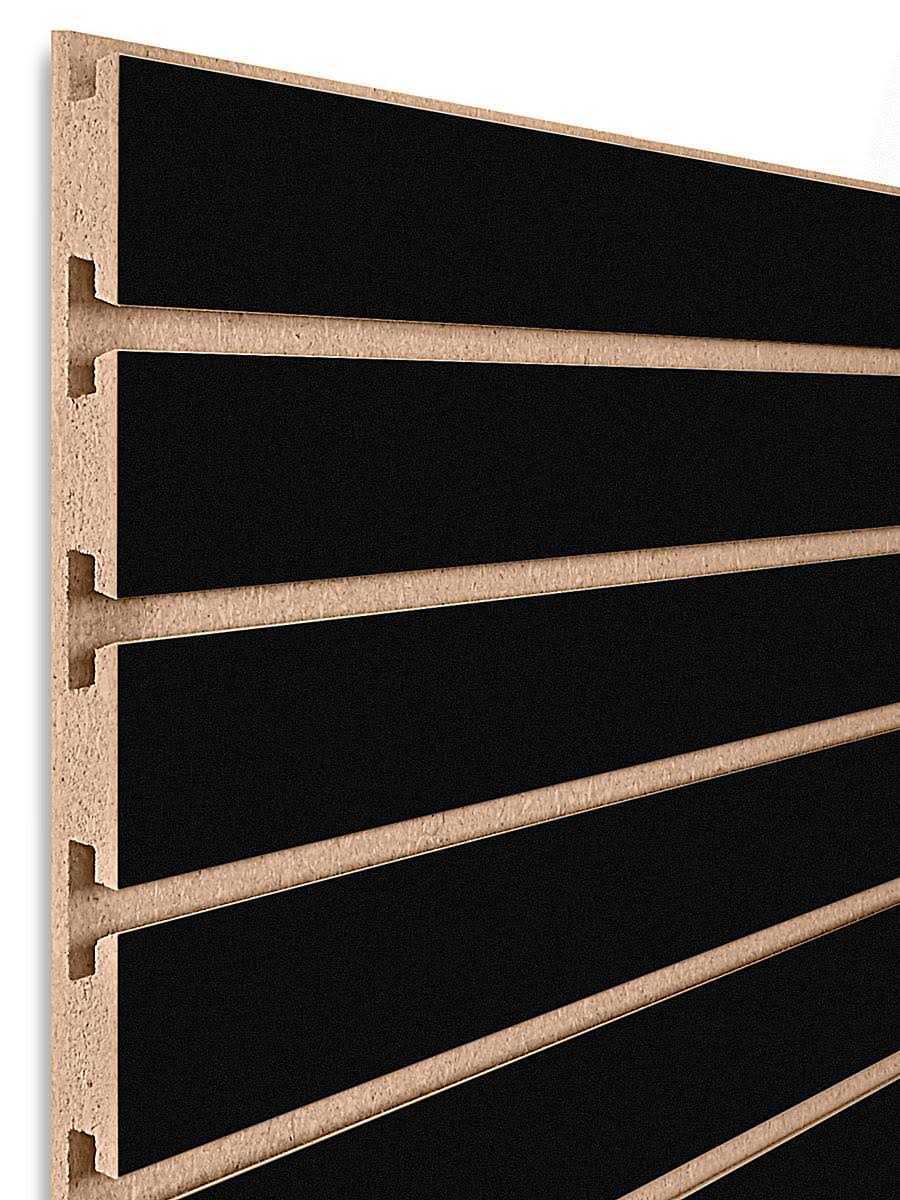 Anchor Core Slatwall Panels 4 x 8′ Black Melamine - Cheap Fitting