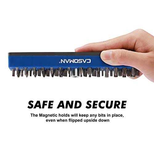 Casoman 1/4 Hex Bit Organizer with Magnetic Base Blue Hole Bit Organizer with Strong Magnetic Base - Cheap Fitting