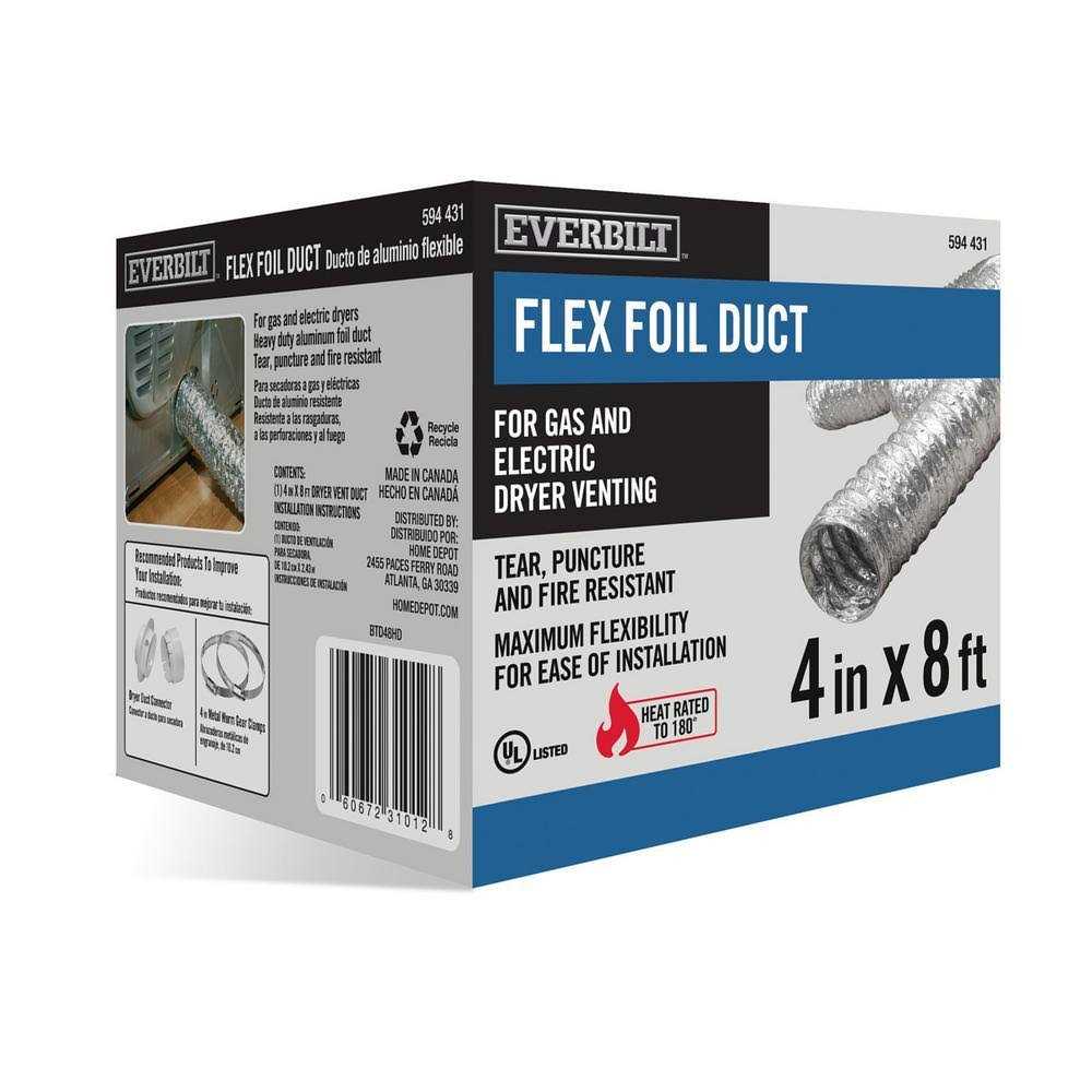 Everbilt 4 in. x 8 ft. Flexible Dryer Vent Duct - Cheap Fitting