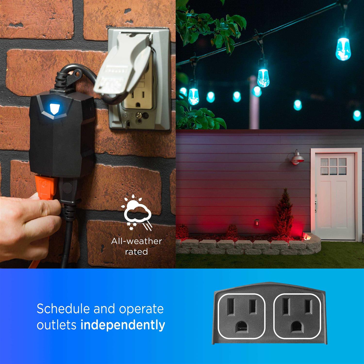 Enbrighten Wi-Fi 125-Volt 2-Outlet Outdoor Smart Plug 51375-T1 - Cheap Fitting