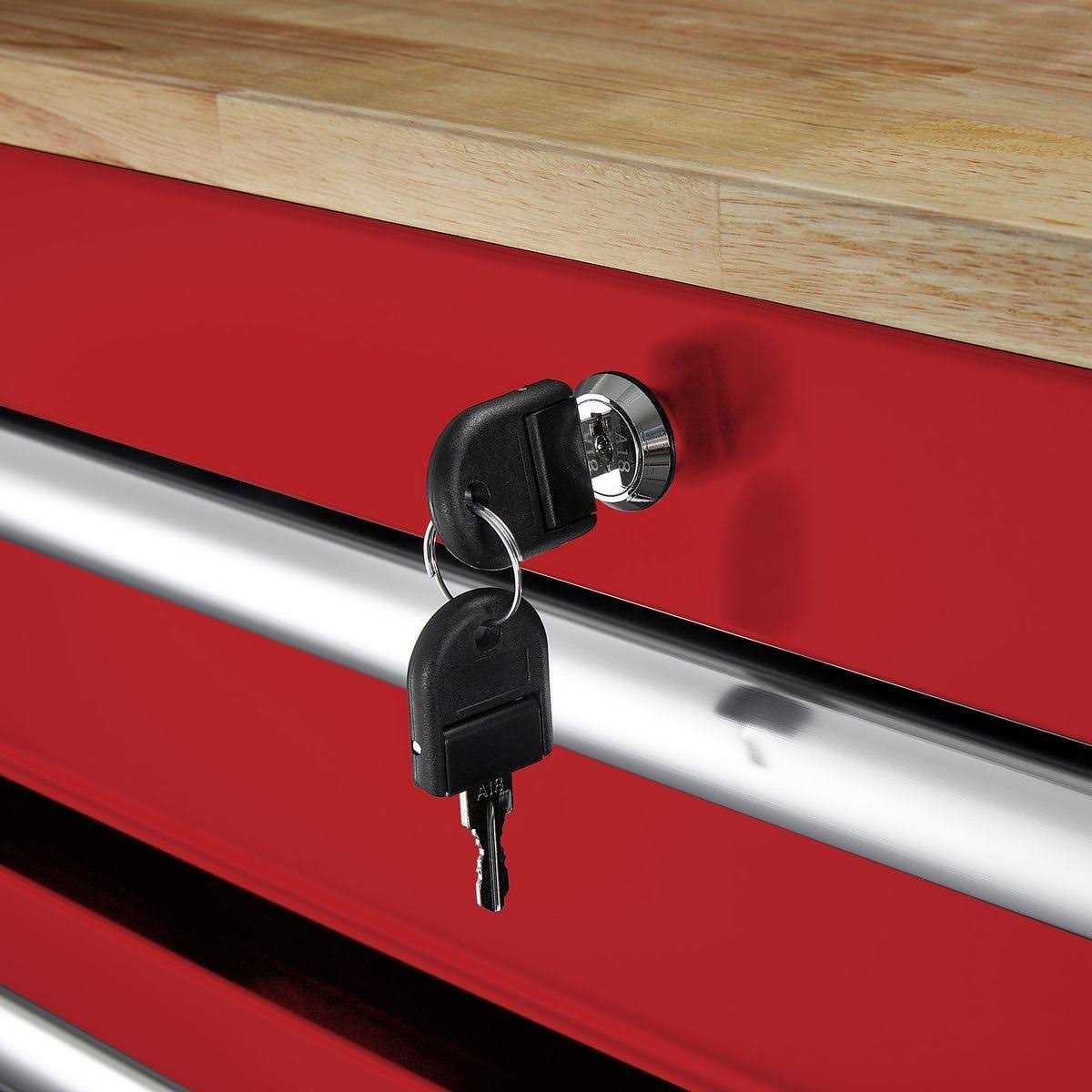 Yukon 46 in. 9 Drawer Mobile Storage Cabinet with Solid Wood Top - Cheap Fitting